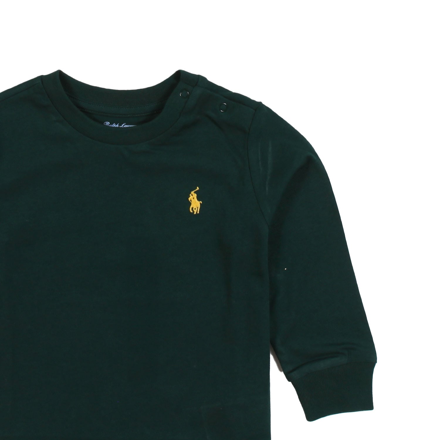 T-shirt lunga RL Baby verde scuro con Pony giallo - annameglio.com abbigliamento moda