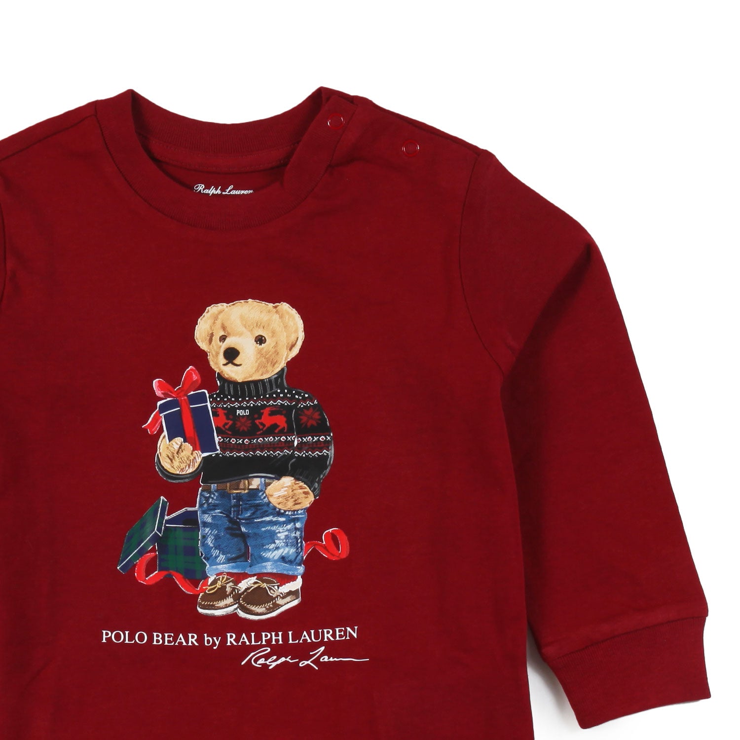 T-shirt lunga Polo Bear Gift unisex rosso amaranto - annameglio.com abbigliamento moda