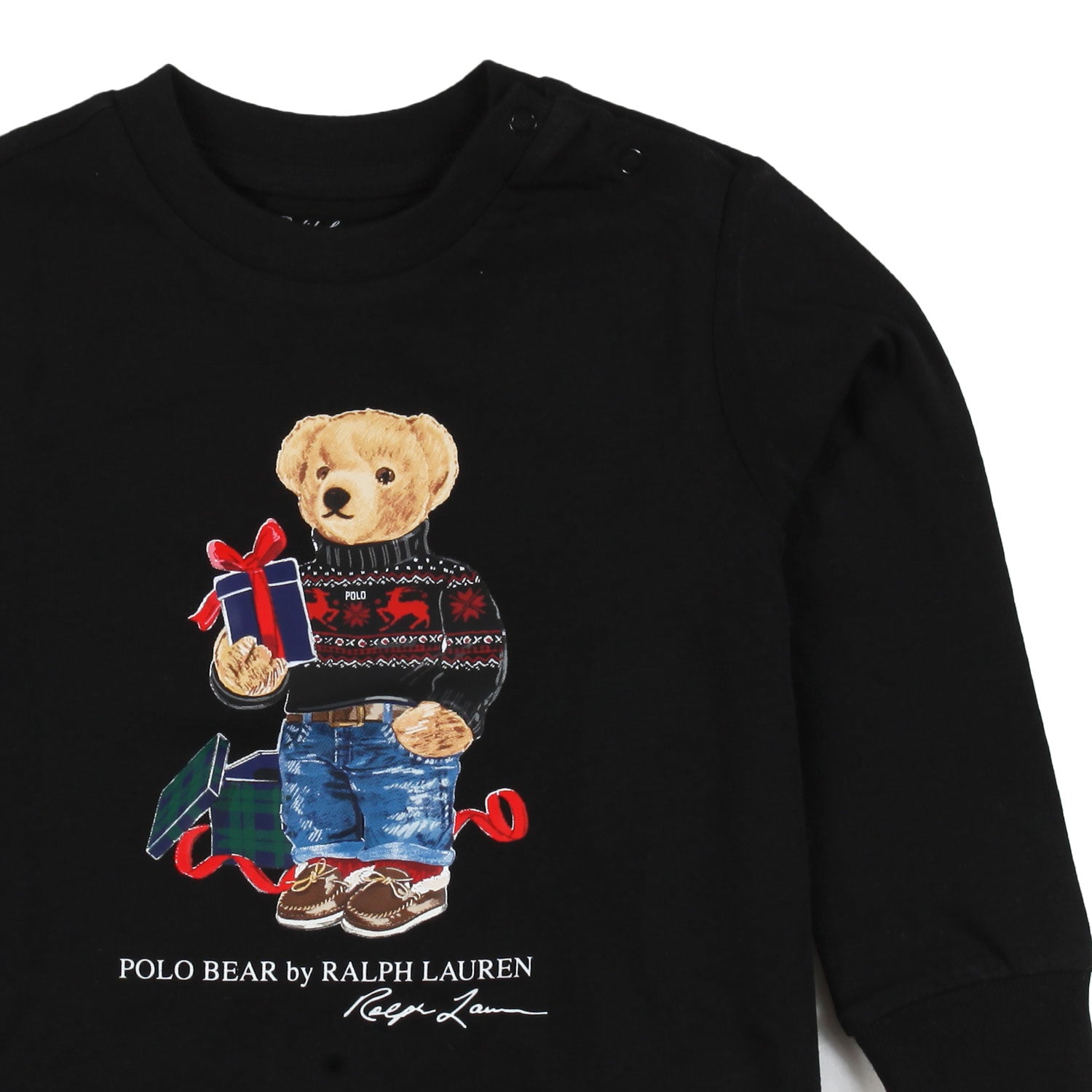 T-shirt lunga Polo Bear Gift unisex nera - annameglio.com abbigliamento moda