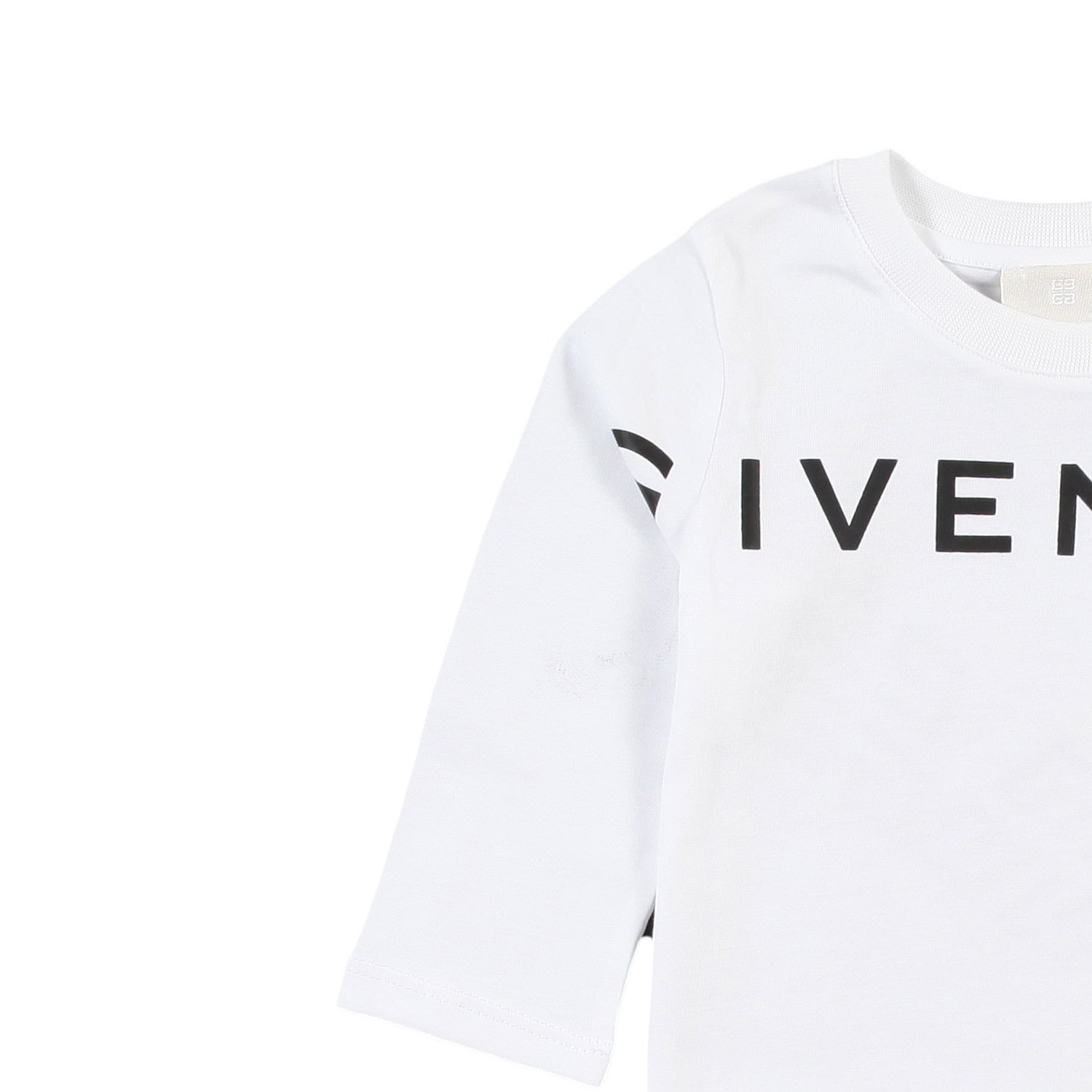 T-shirt lunga Givenchy Baby bianca con loghi neri - annameglio.com abbigliamento moda