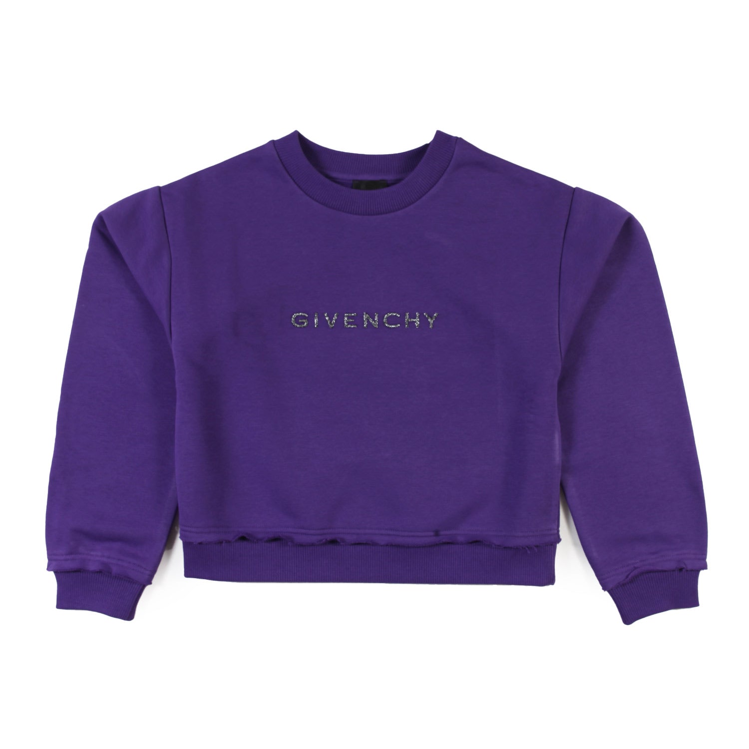 Felpa cropped Givenchy viola con loghi argento - annameglio.com abbigliamento moda