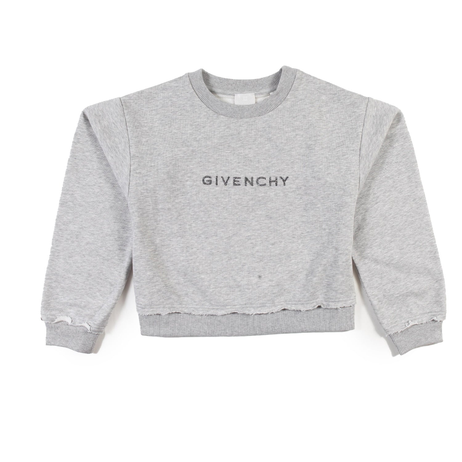 Felpa cropped Givenchy grigia con loghi argento - annameglio.com abbigliamento moda