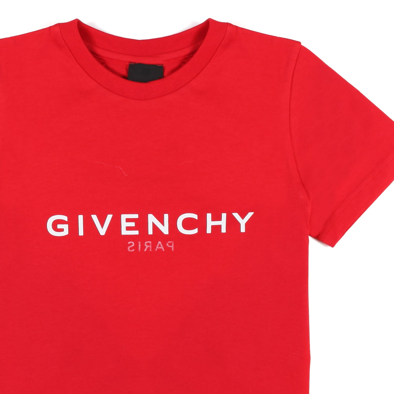 T-shirt rossa con loghi Givenchy Paris bianchi - annameglio.com abbigliamento moda