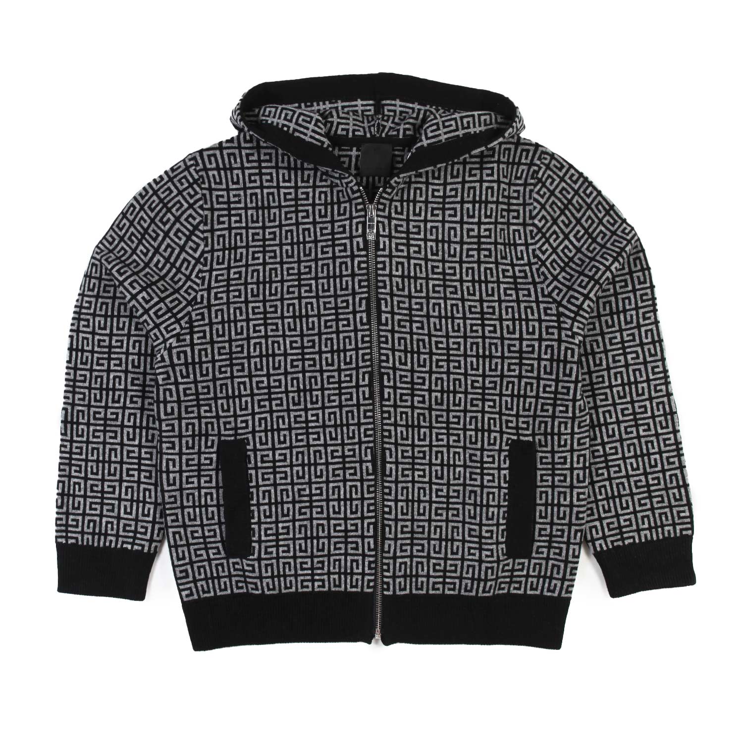 Cardigan Givenchy 4G grigio e nero con cappuccio - annameglio.com abbigliamento moda