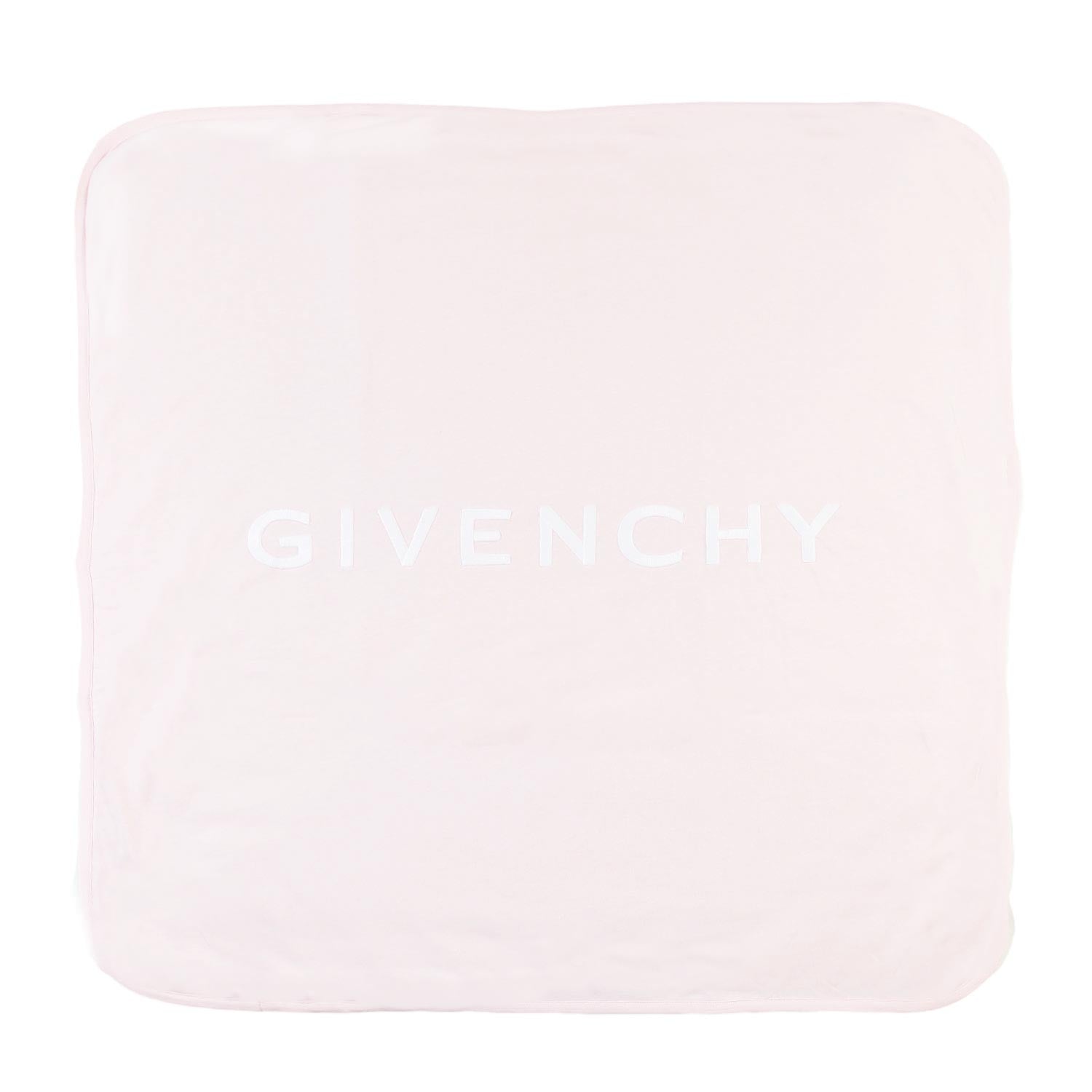 Coperta Givenchy rosa con logo bianco neonata - annameglio.com abbigliamento moda