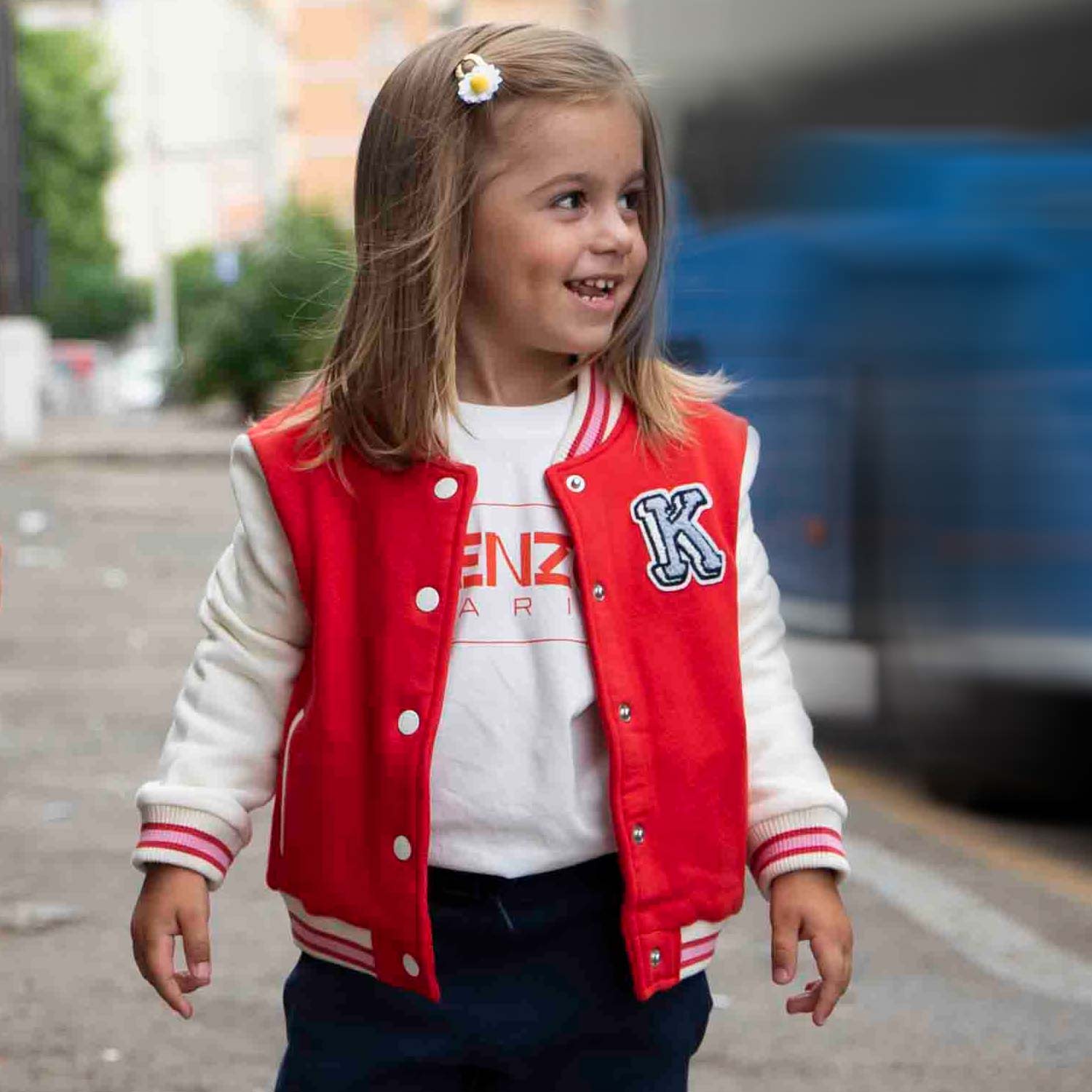 Felpa varsity Kenzo rossa e bianca Bimba - annameglio.com abbigliamento moda