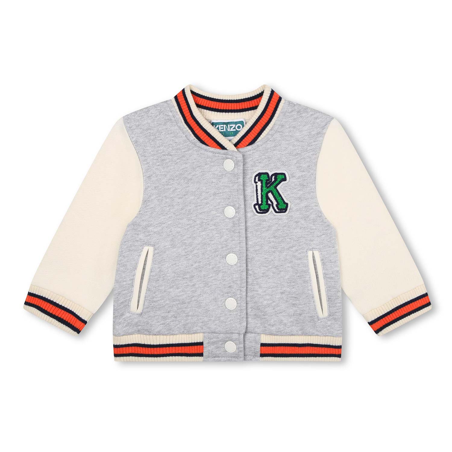 Felpa varsity Kenzo grigia e bianca Bimbo - annameglio.com abbigliamento moda