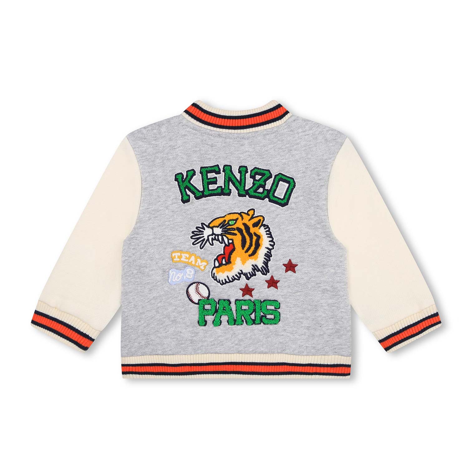 Felpa varsity Kenzo grigia e bianca Bimbo - annameglio.com abbigliamento moda