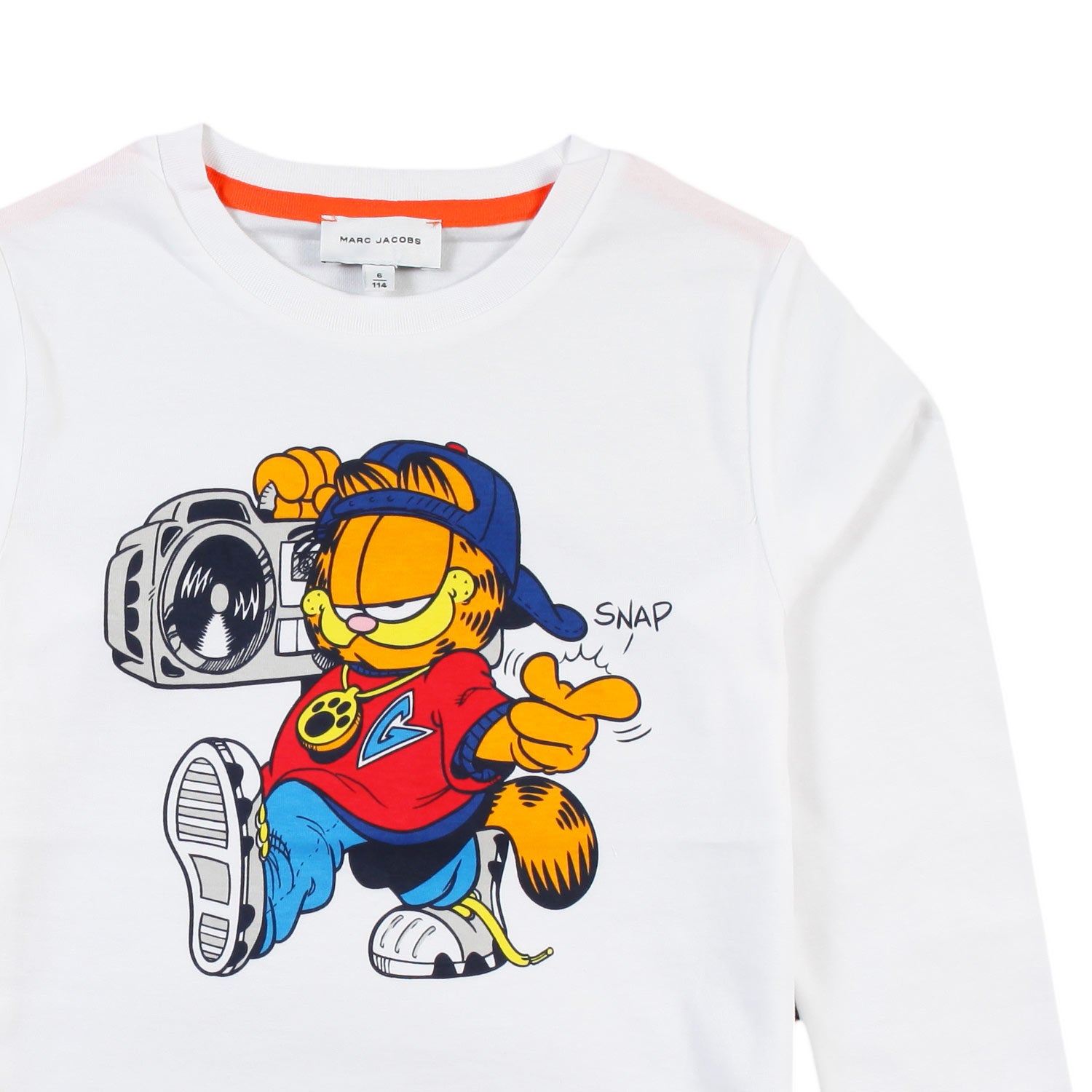 T-shirt lunga MJ bianca con maxi stampa Garfield - annameglio.com abbigliamento moda