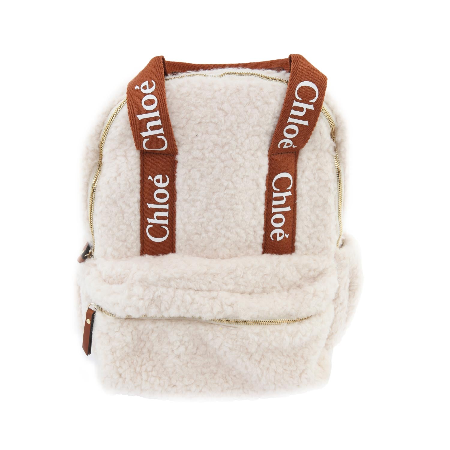 Zaino ecoshearling Chloe panna e marrone caramello - annameglio.com abbigliamento moda