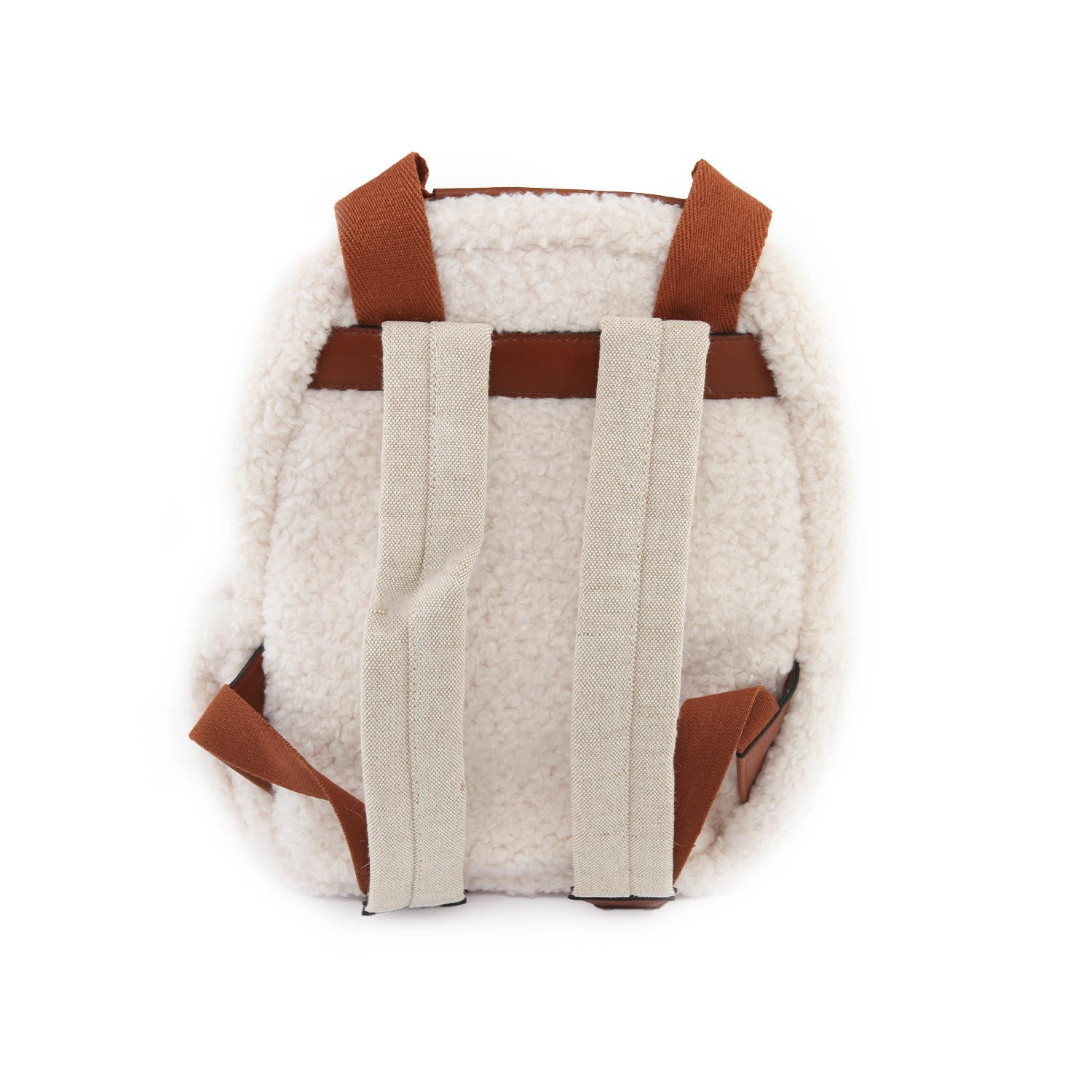 Zaino ecoshearling Chloe panna e marrone caramello - annameglio.com abbigliamento moda