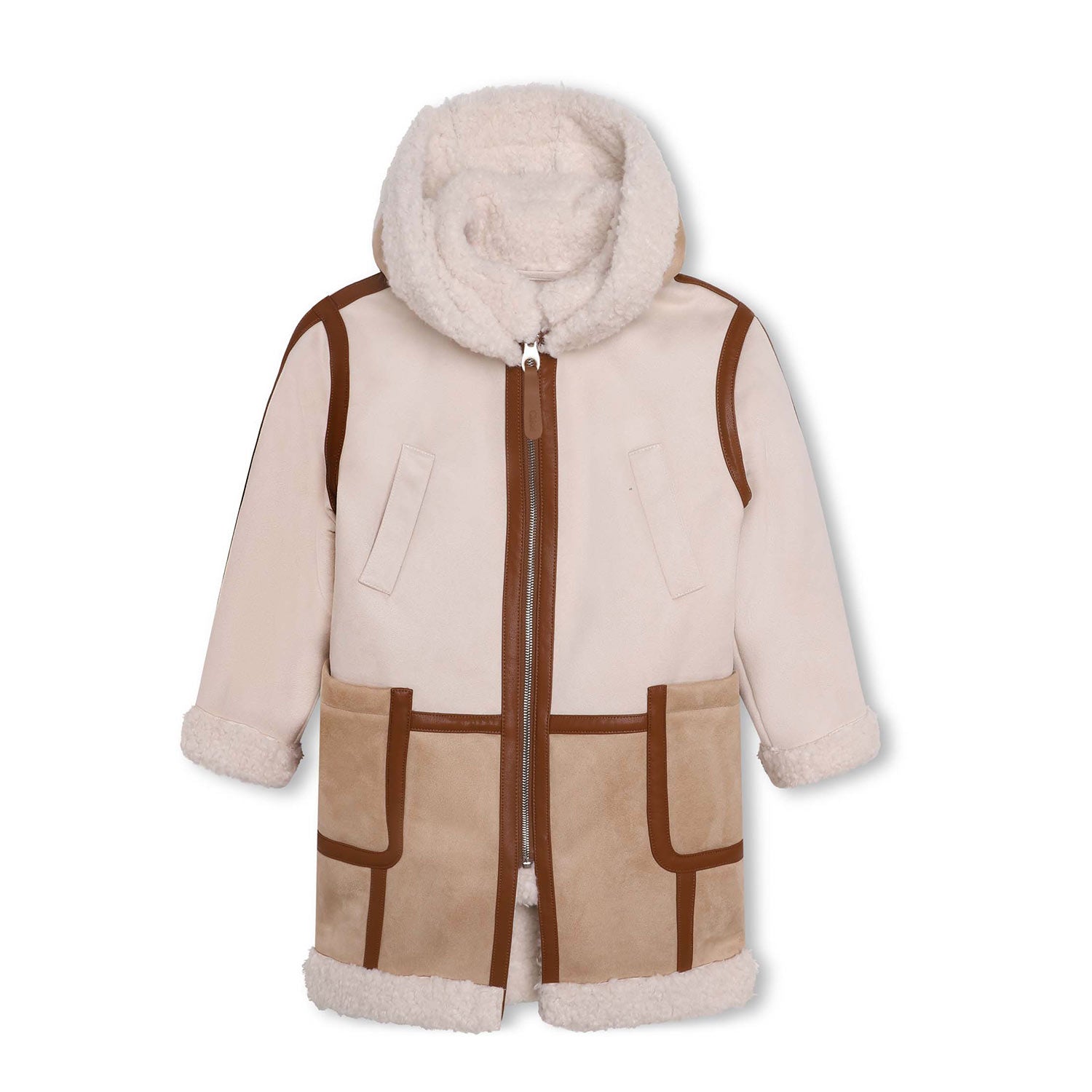 Cappotto beige shearling per bambina - annameglio.com abbigliamento moda