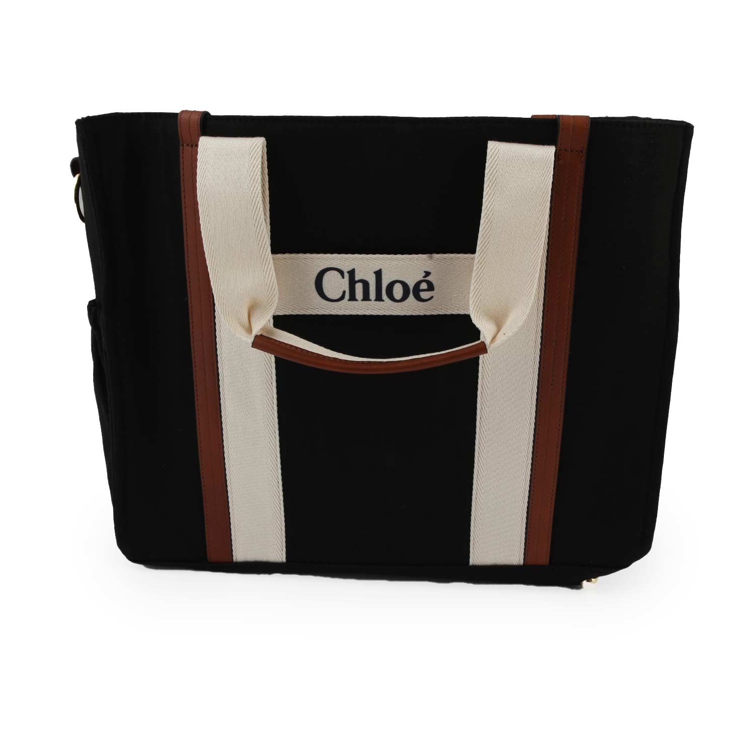 Borsa fasciatoio Chloe nera, marrone e panna - annameglio.com abbigliamento moda