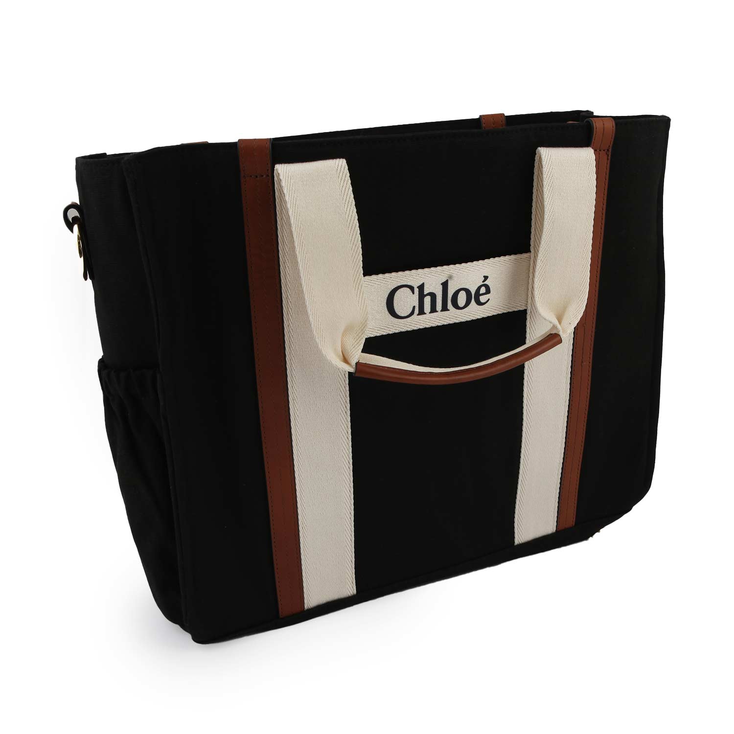 Borsa fasciatoio Chloe nera, marrone e panna - annameglio.com abbigliamento moda
