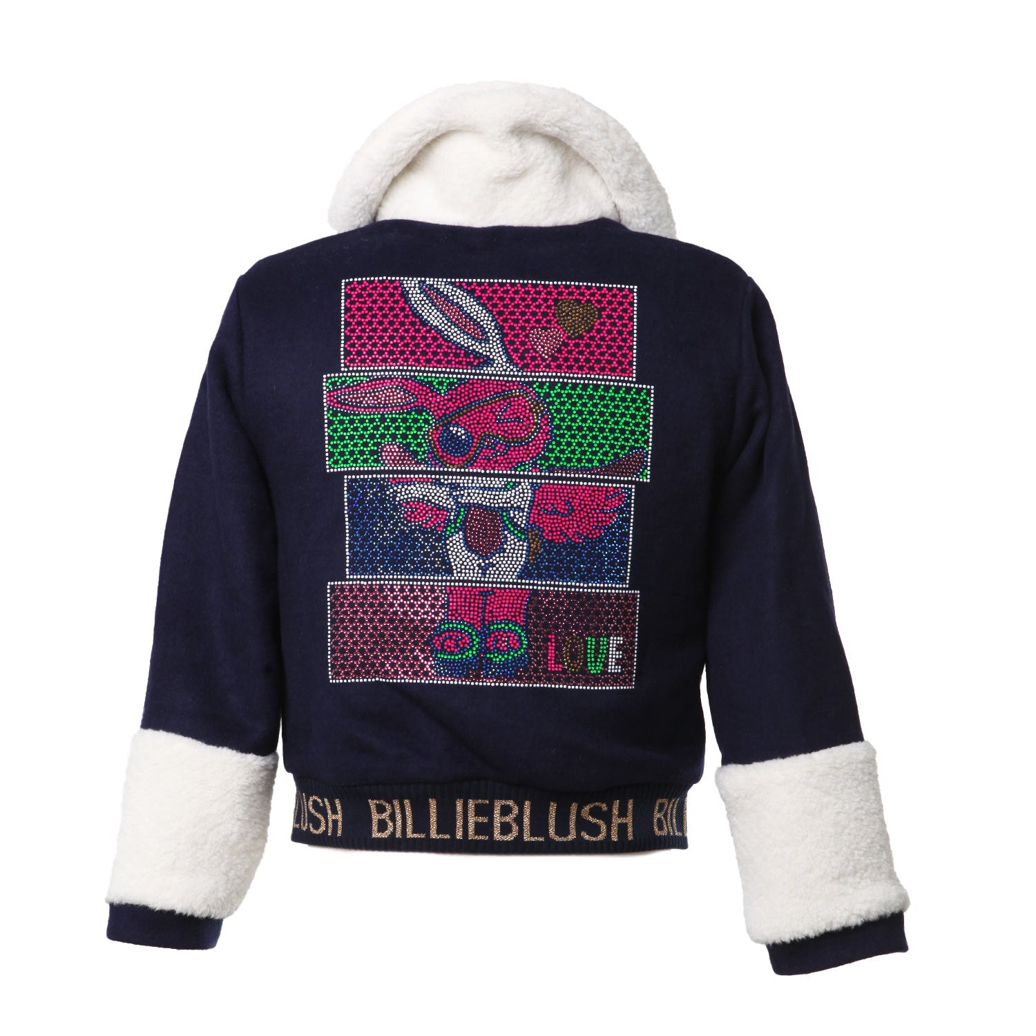 Cappotto corto Billieblush blu e panna Bambina - annameglio.com abbigliamento moda