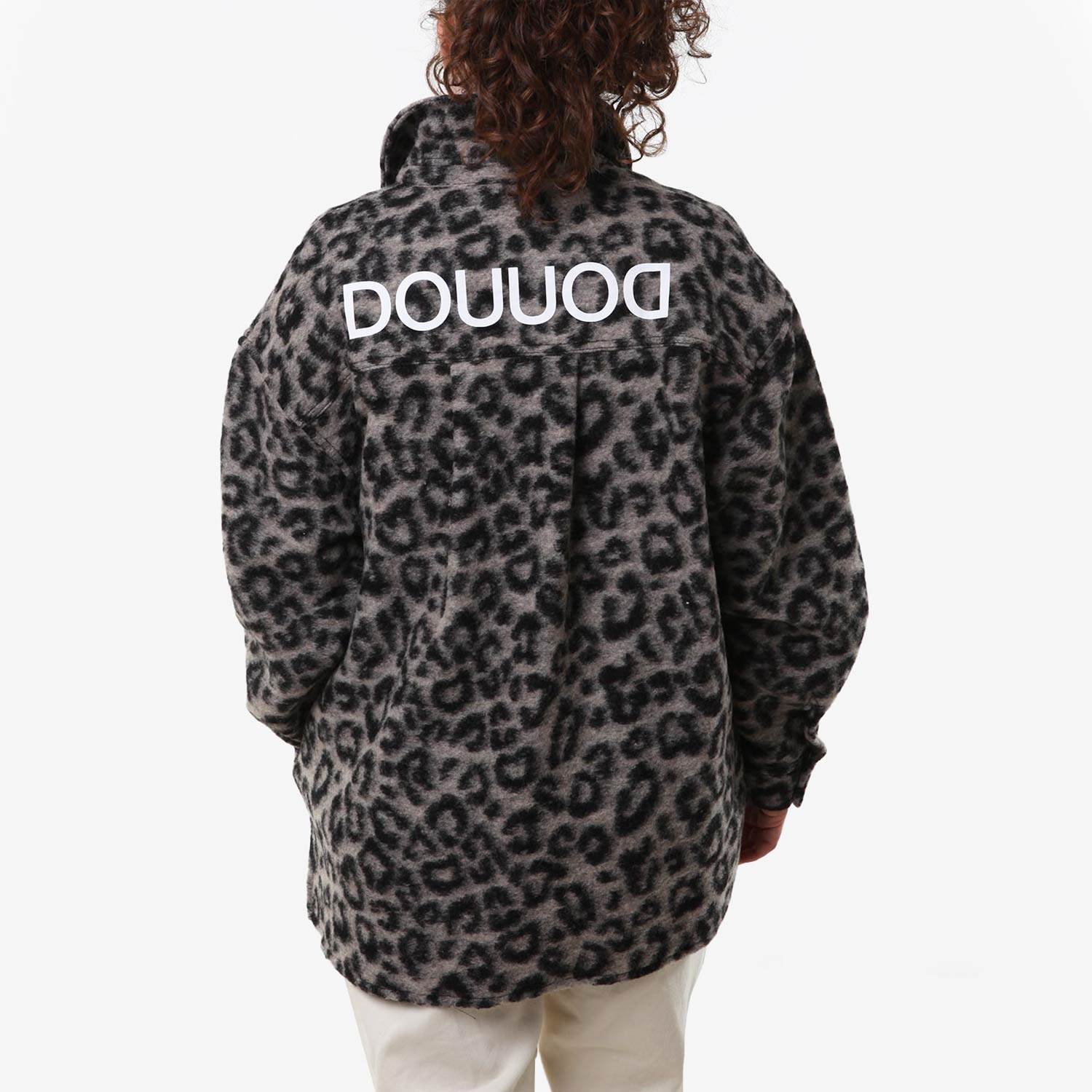 Cappotto animalier DouuoD ecru e nero - annameglio.com abbigliamento moda