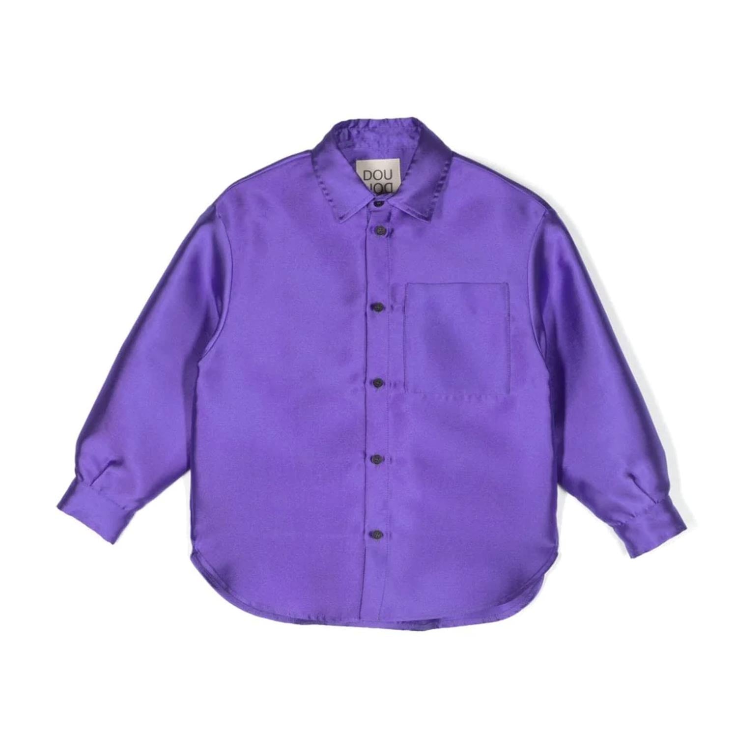 Camicia viola ragazza con logo Douuod - annameglio.com abbigliamento moda