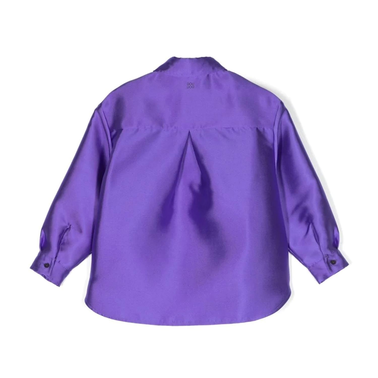 Camicia viola ragazza con logo Douuod - annameglio.com abbigliamento moda