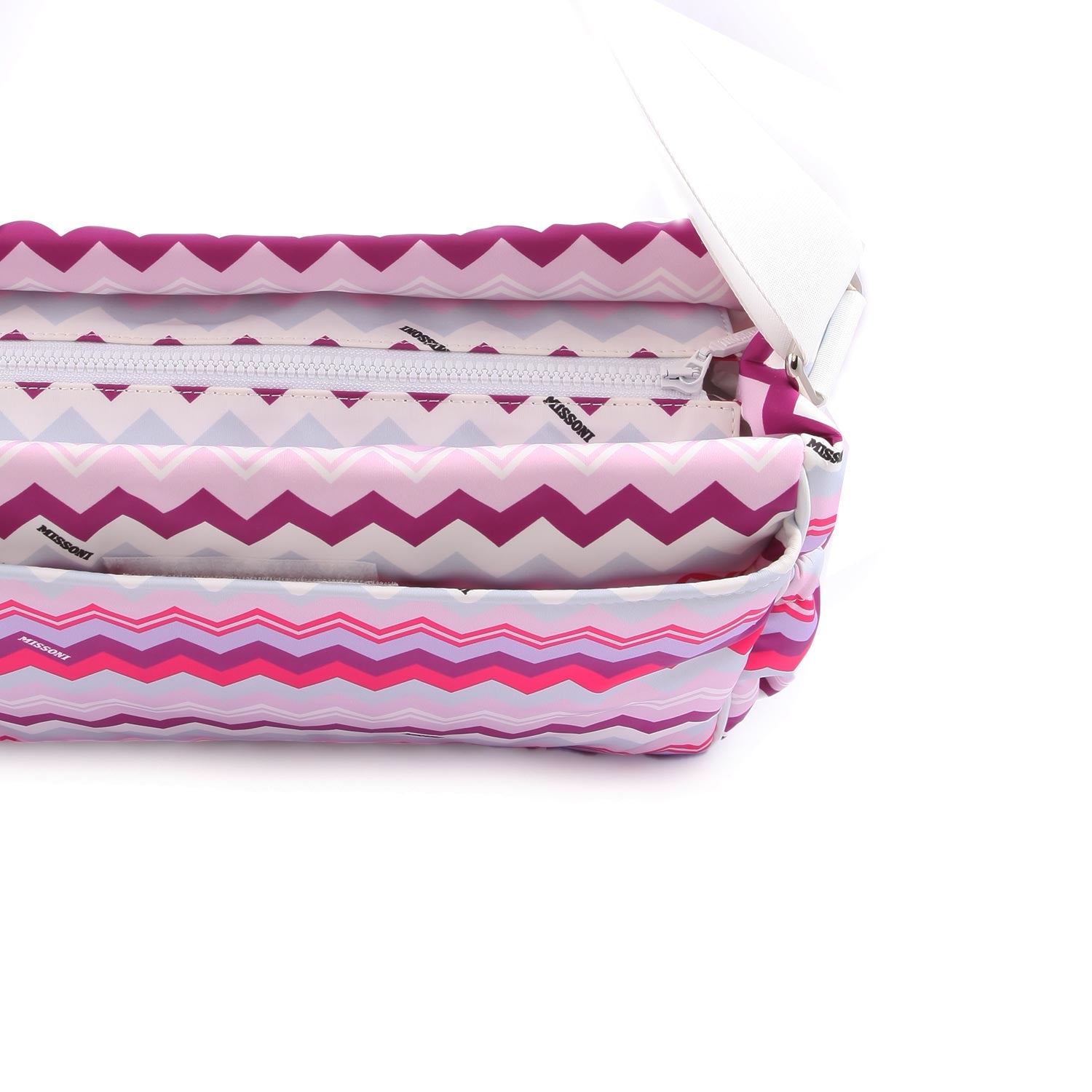 Borsa fasciatoio Missoni bianca, rosa e fucsia - annameglio.com abbigliamento moda