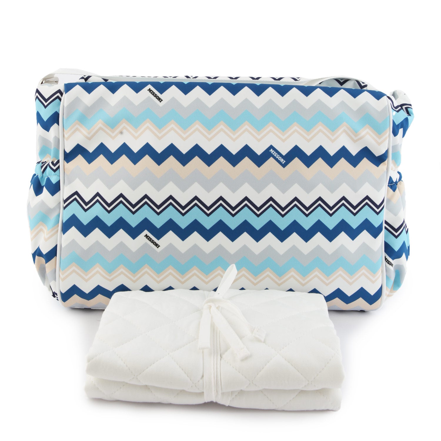 BORSA FASCIATOIO MISSONI BIANCA, BEIGE E AZZURRA - annameglio.com abbigliamento moda