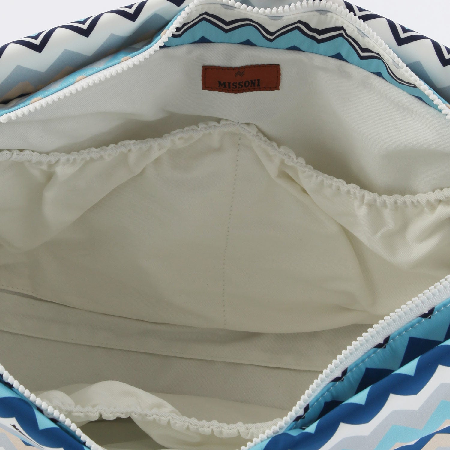 BORSA FASCIATOIO MISSONI BIANCA, BEIGE E AZZURRA - annameglio.com abbigliamento moda