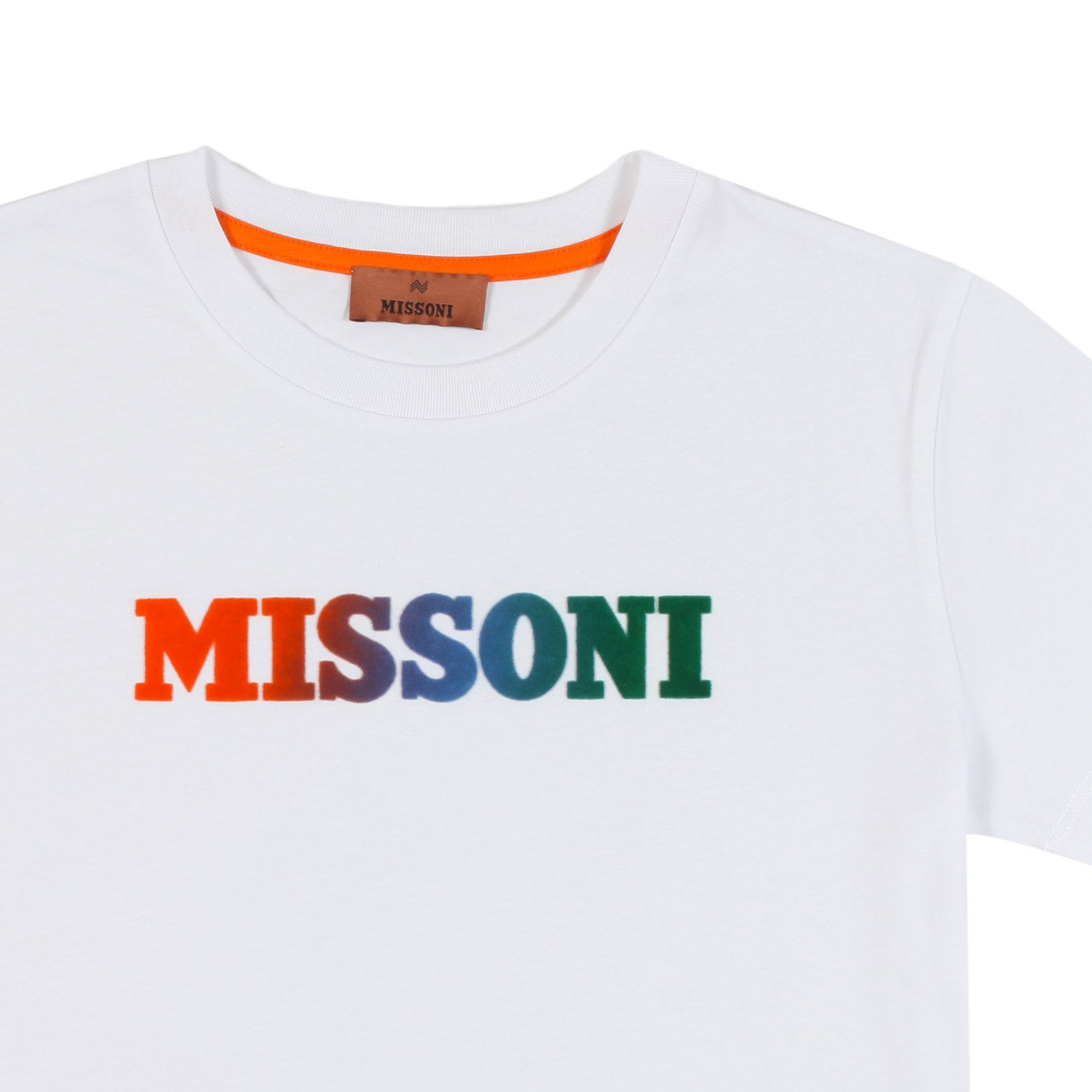 T-shirt unisex bianca con logo Missoni multicolor - annameglio.com abbigliamento moda