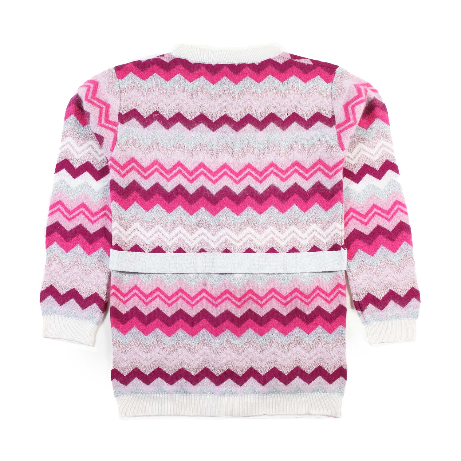 Maxi cardigan ZigZag Missoni rosa, fucsia e panna - annameglio.com abbigliamento moda