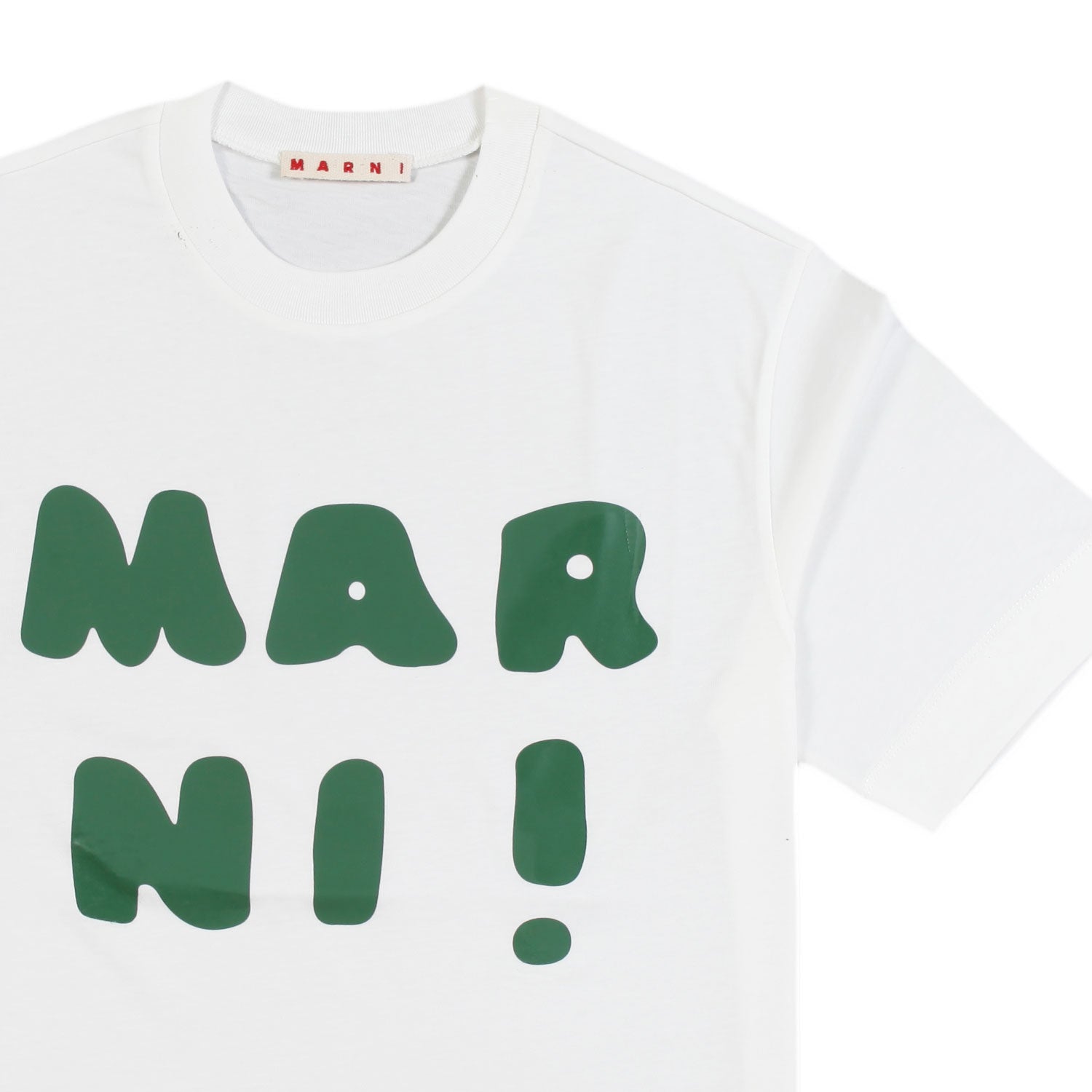 T-shirt unisex panna con maxi logo Marni verde - annameglio.com abbigliamento moda