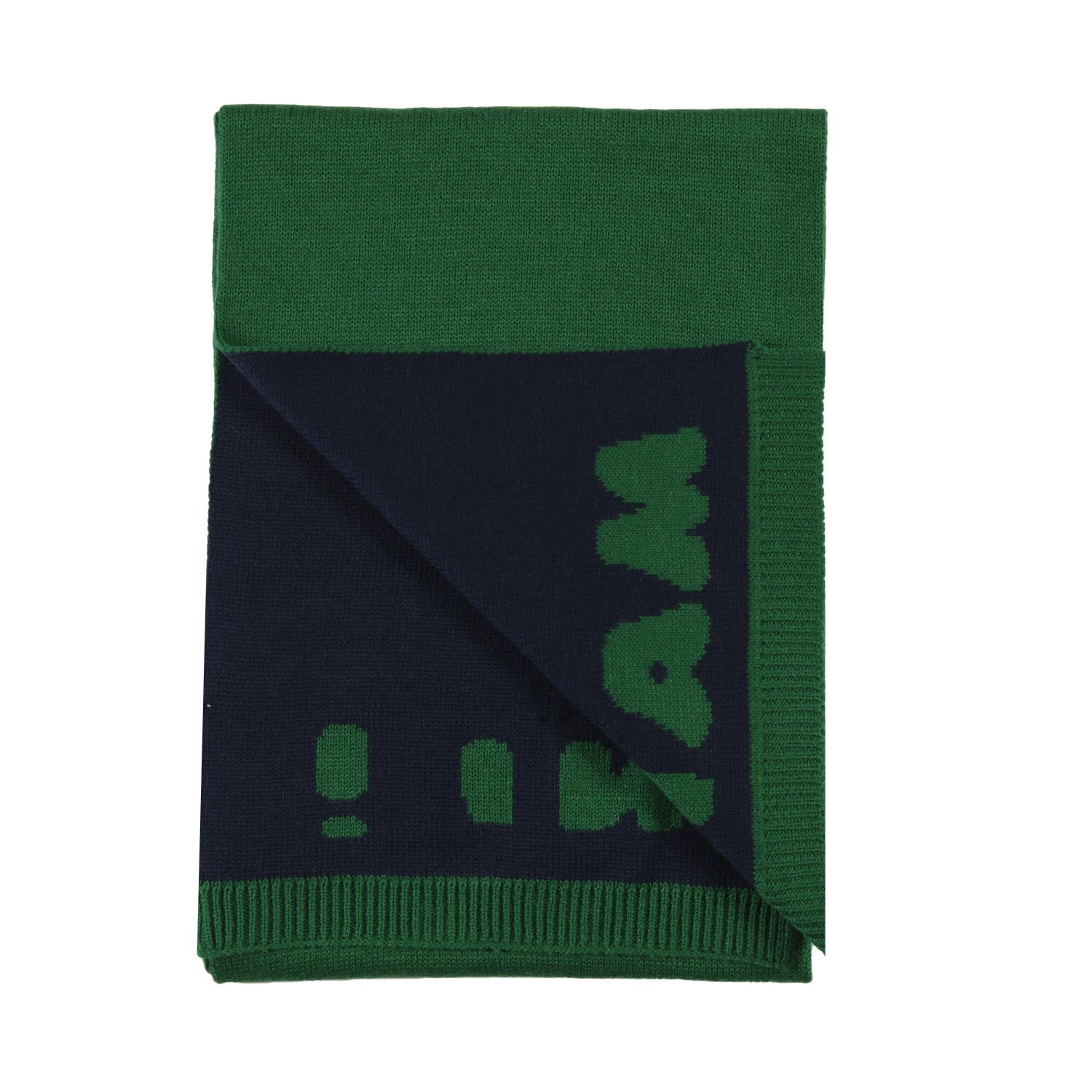 Sciarpa unisex Marni verde con logo blu - annameglio.com abbigliamento moda