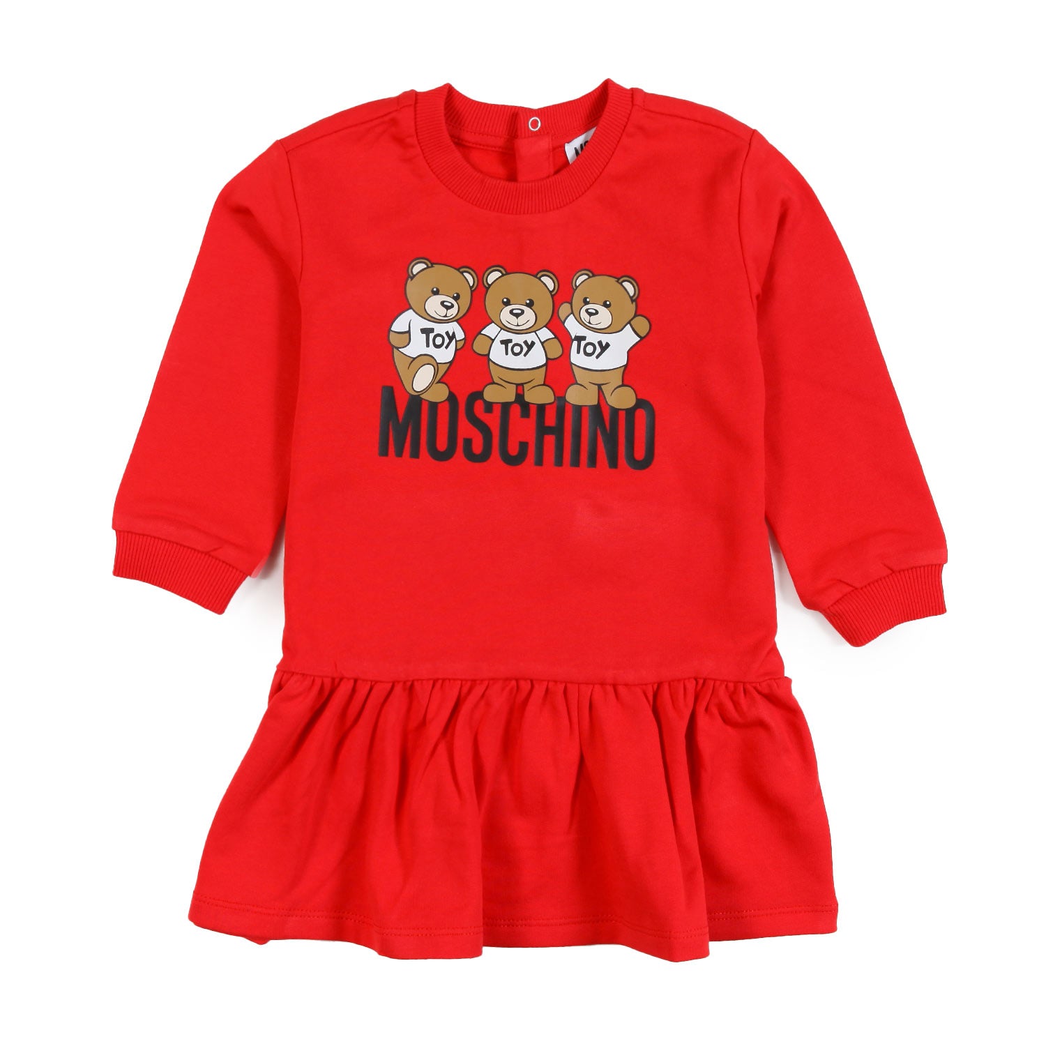 Abito felpa rosso bimba con Teddy Bears Moschino - annameglio.com abbigliamento moda