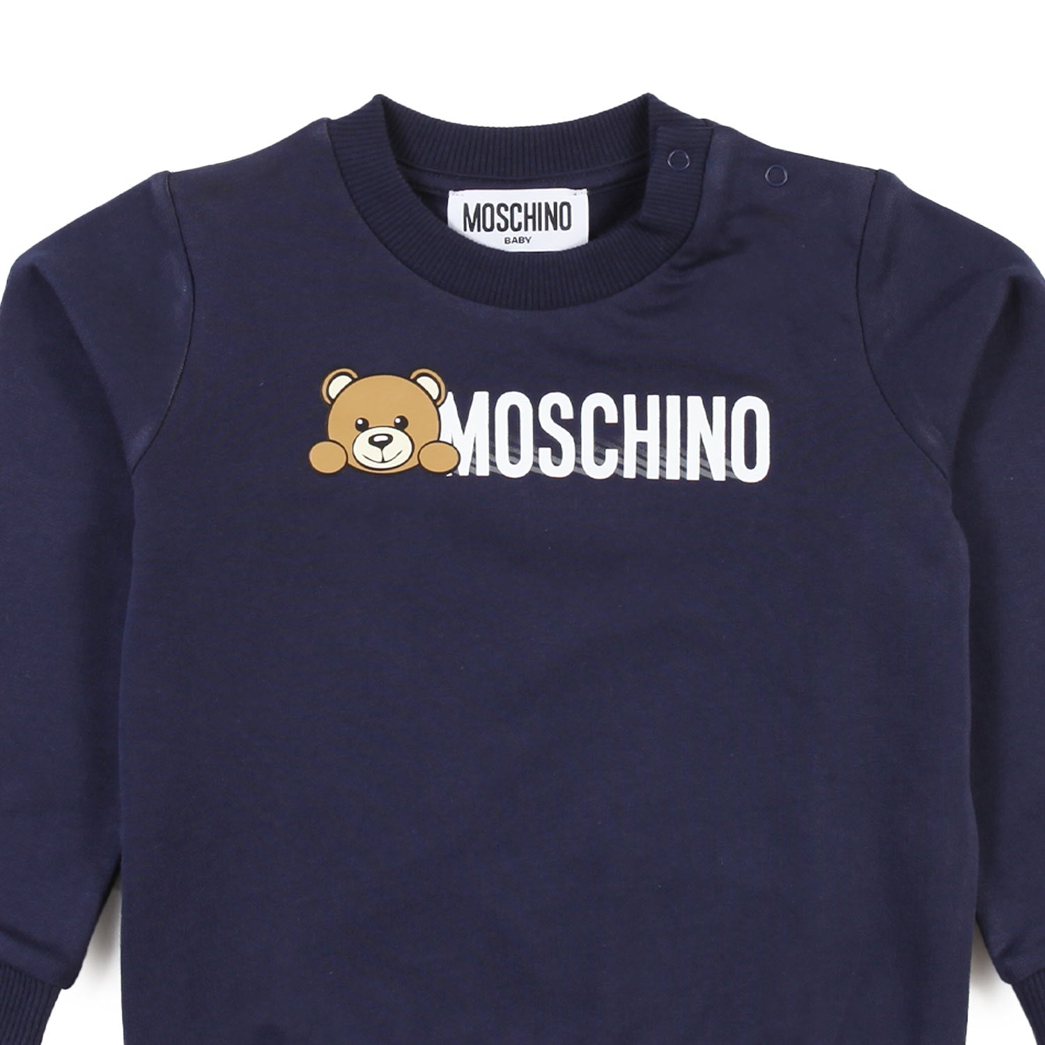 Felpa baby blu con logo Moschino Teddy Bear - annameglio.com abbigliamento moda