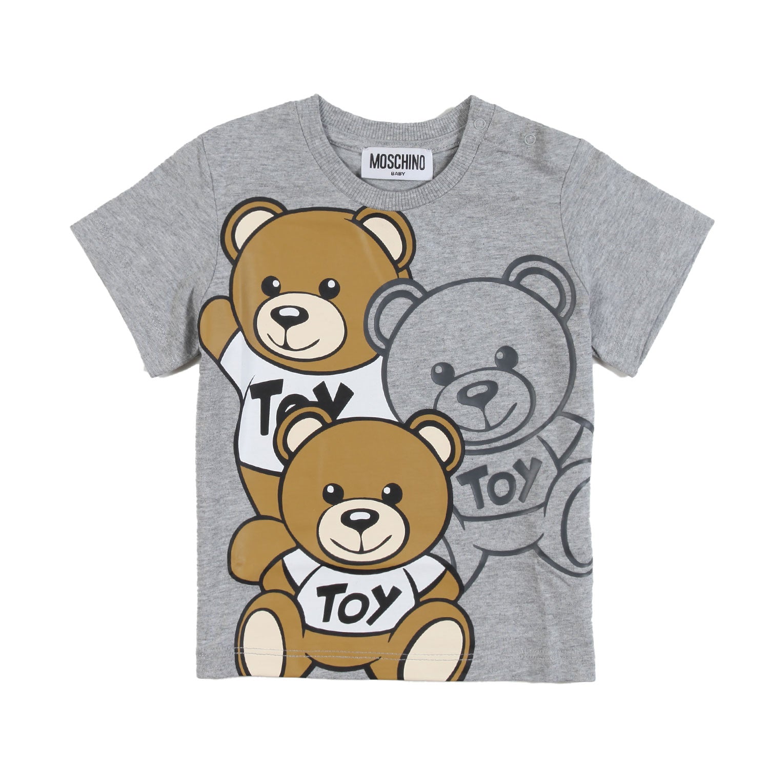 T-shirt Moschino Baby grigia con maxi Orsacchiotti - annameglio.com abbigliamento moda