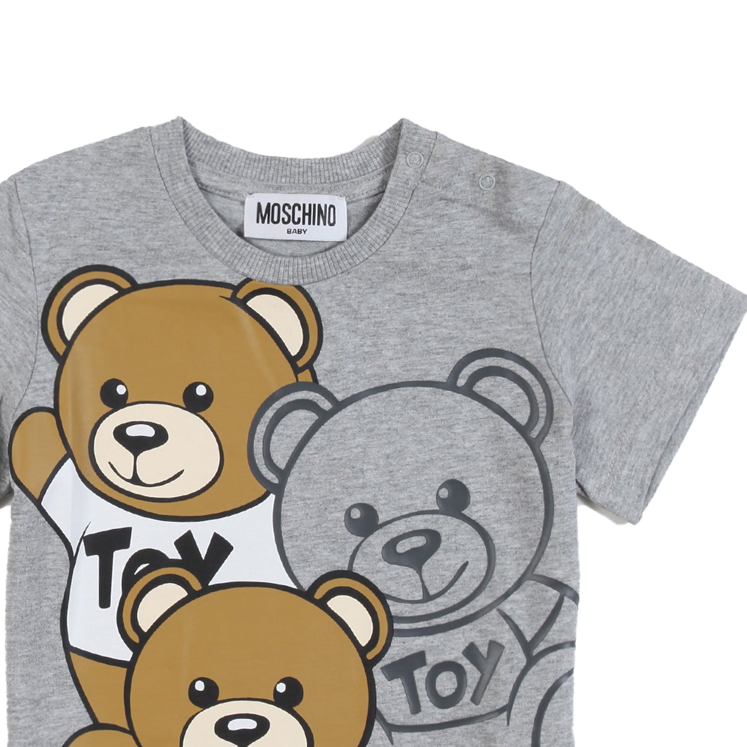 T-shirt Moschino Baby grigia con maxi Orsacchiotti - annameglio.com abbigliamento moda