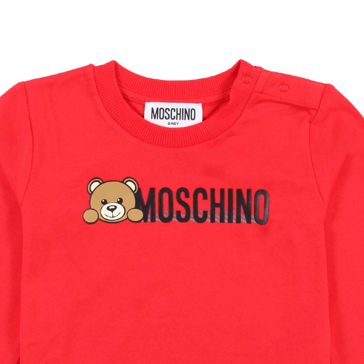 T-shirt baby rossa con logo Moschino Teddy Bear - annameglio.com abbigliamento moda