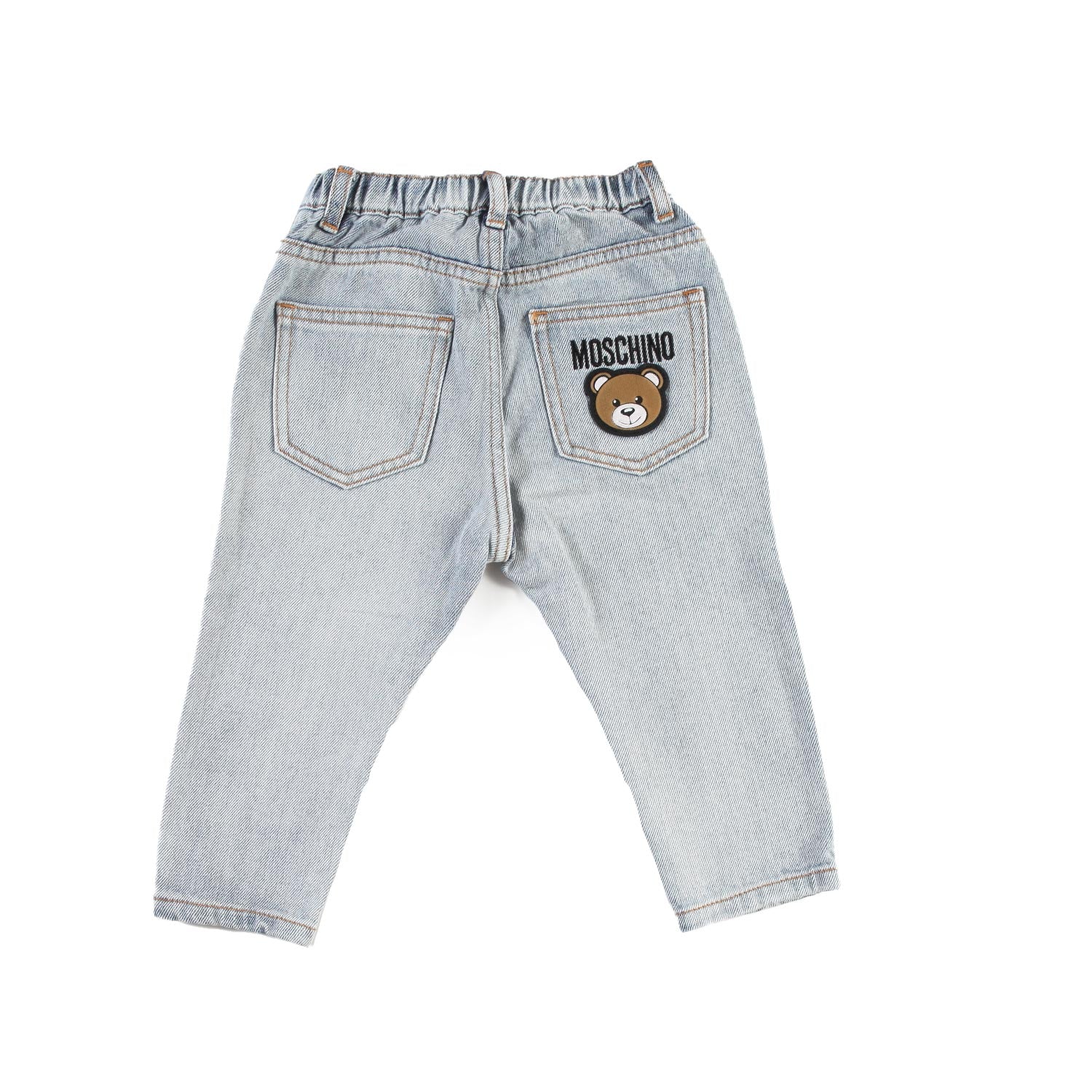 Jeans Moschino celeste chiaro slavato Bimbo Bimba - annameglio.com abbigliamento moda