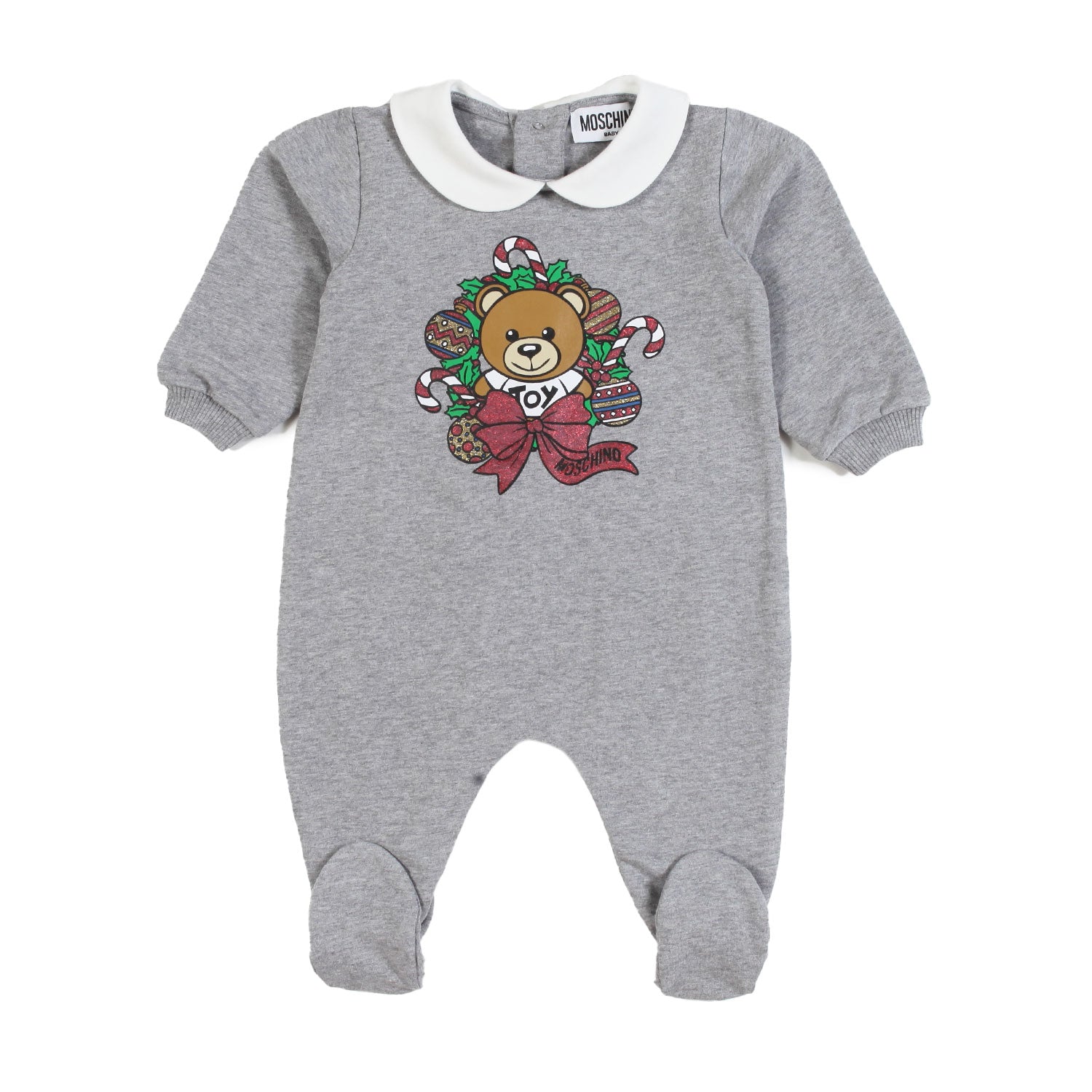 Tutina natalizia grigia con Orsetto Moschino - annameglio.com abbigliamento moda