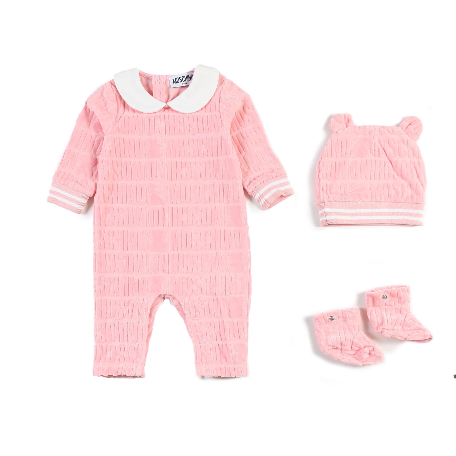 Set regalo Moschino Baby con tutina rosa - annameglio.com abbigliamento moda