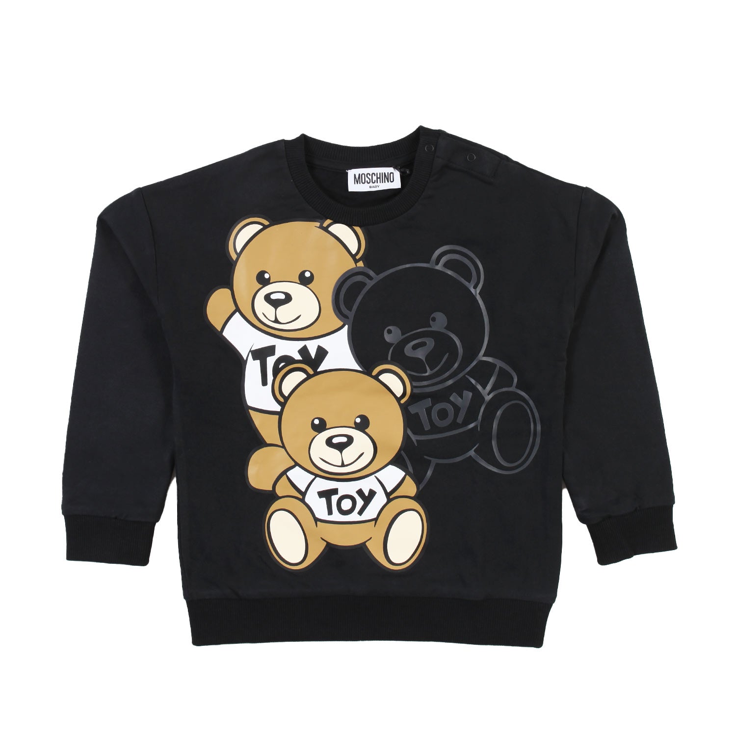 Felpa Moschino Baby nera con maxi Orsacchiotti - annameglio.com abbigliamento moda