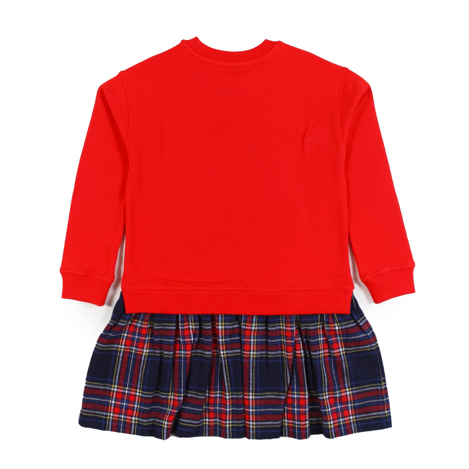Abito felpa rosso con gonna tartan Bambina - annameglio.com abbigliamento moda
