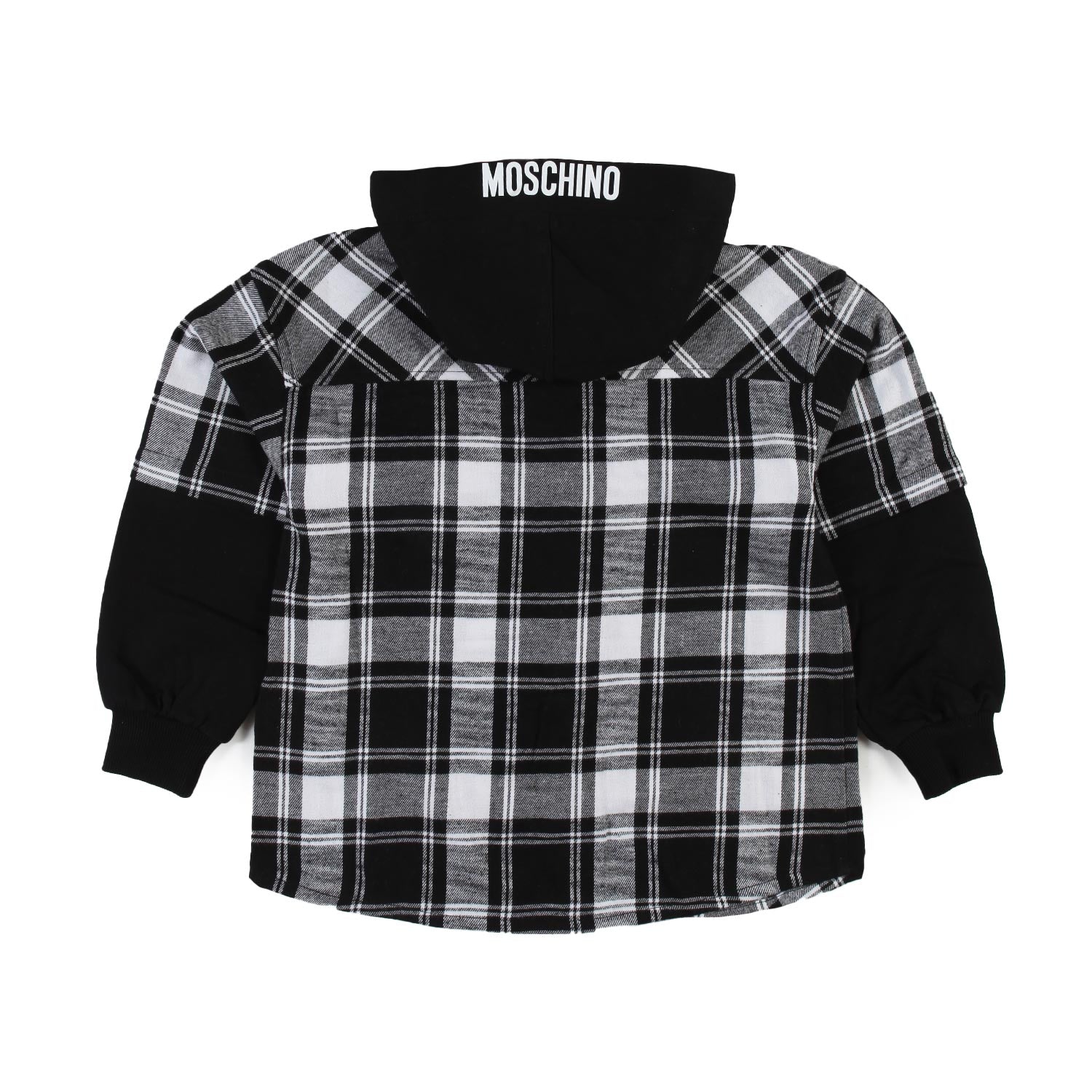 Camicia Moschino bianca e nera vichy con cappuccio - annameglio.com abbigliamento moda