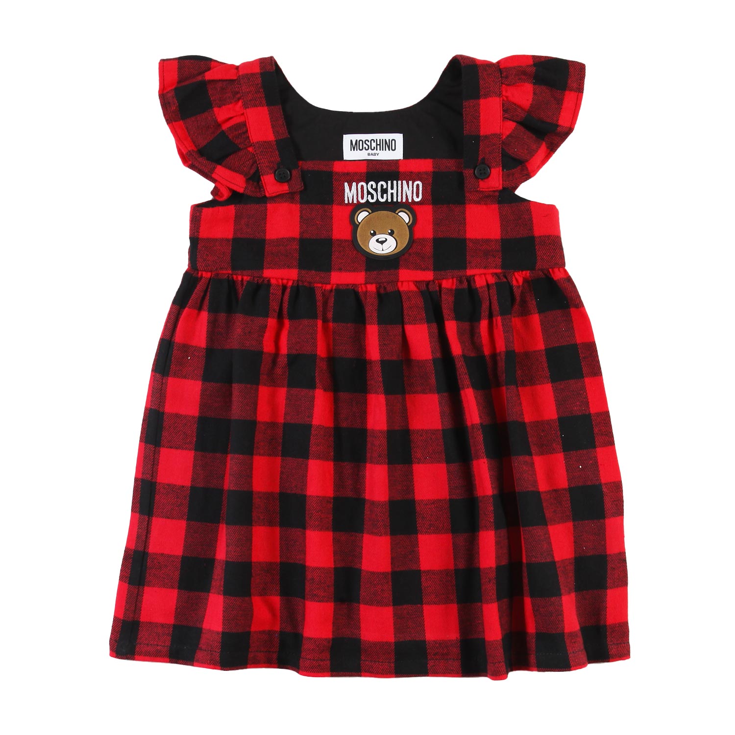 Abito Rosso a quadri con orsetto e logo - annameglio.com abbigliamento moda