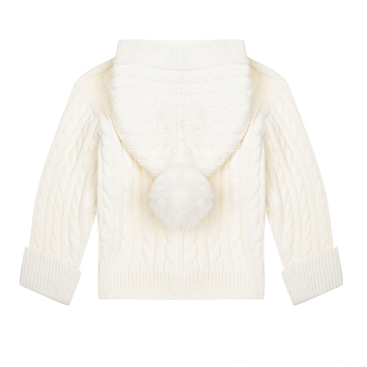 Cardigan Moschino Baby panna con cappuccio - annameglio.com abbigliamento moda