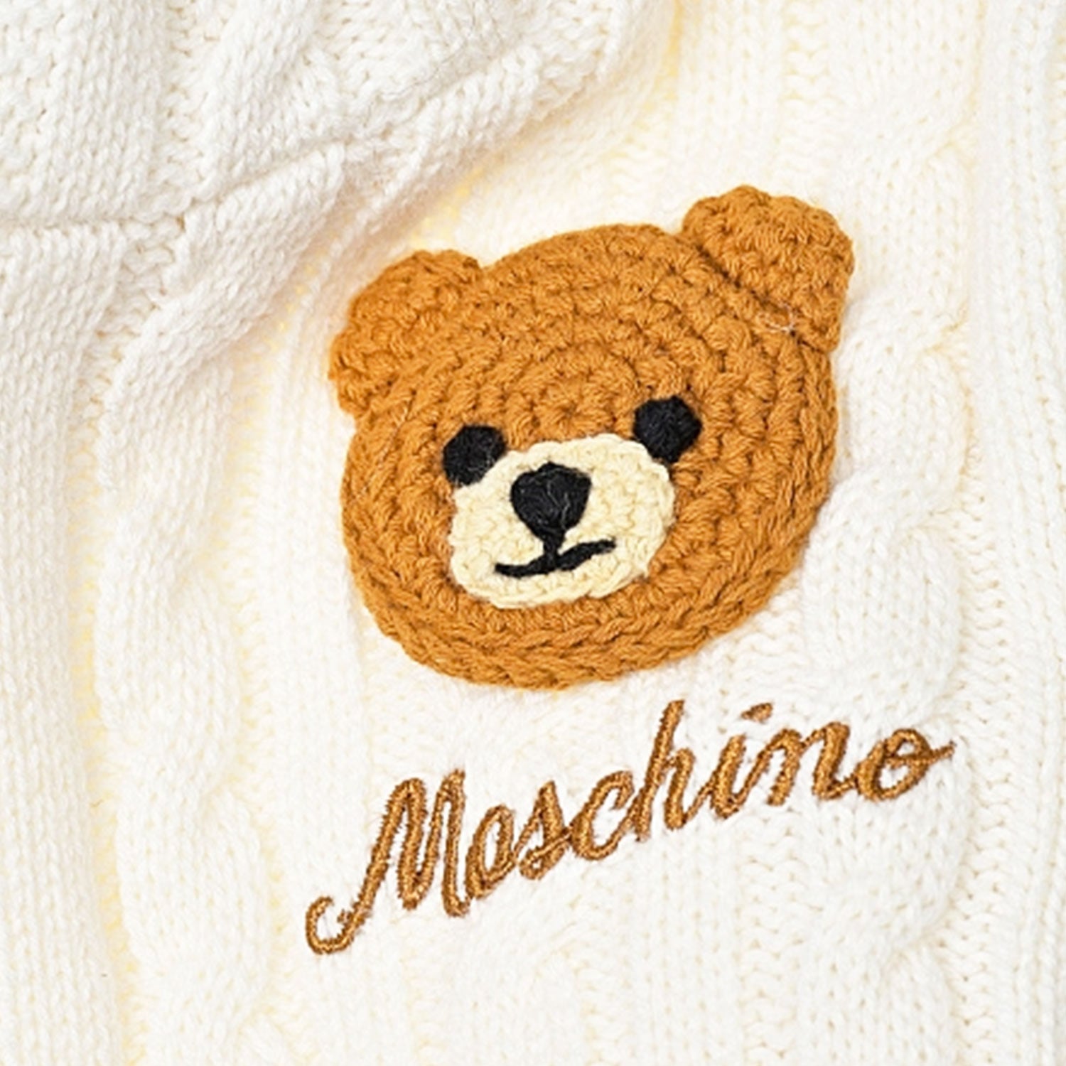 Cardigan Moschino Baby panna con cappuccio - annameglio.com abbigliamento moda