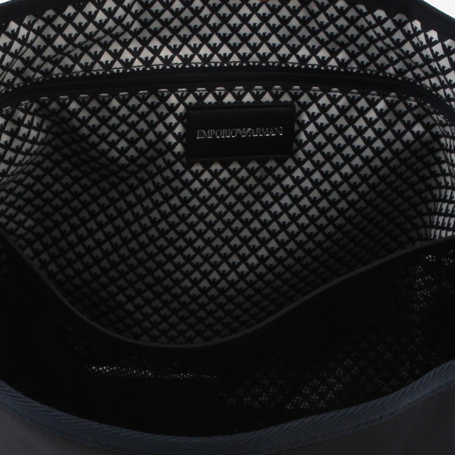 Borsa fasciatoio Armani blu navy con logo silver - annameglio.com abbigliamento moda