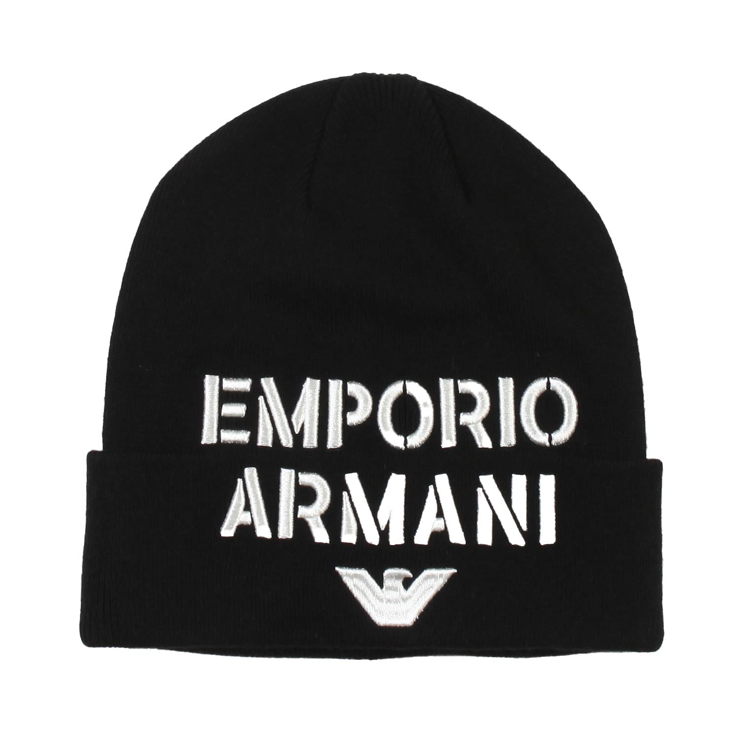 Berretto Armani Junior nero con logo avorio chiaro - annameglio.com abbigliamento moda