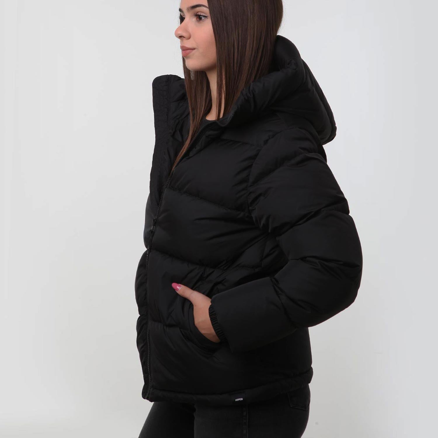 Piumino corto Aspesi nero opaco bambina e ragazza - annameglio.com abbigliamento moda