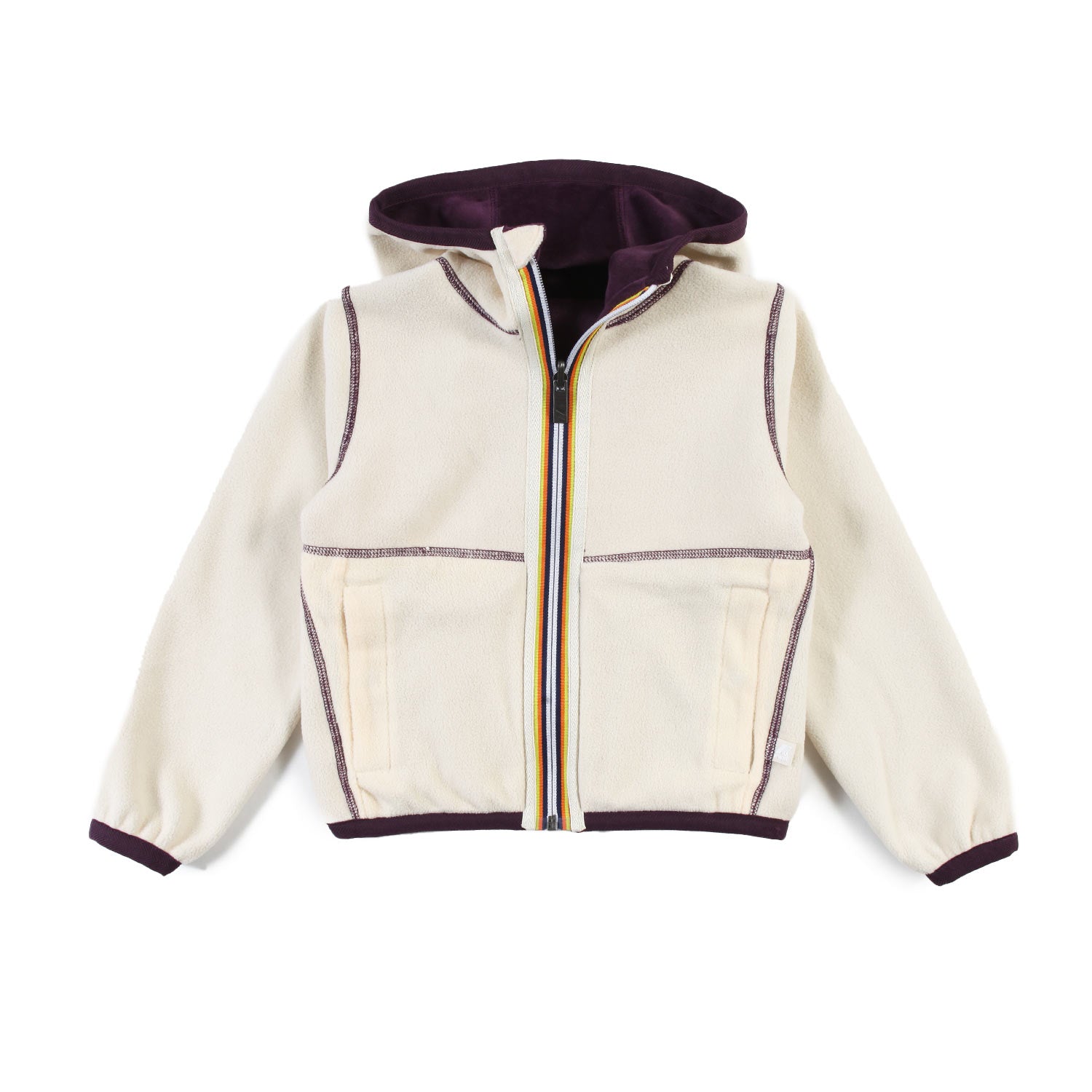 GIACCA LILY VELOUR POLAR DOUBLE VIOLA E BEIGE - annameglio.com abbigliamento moda