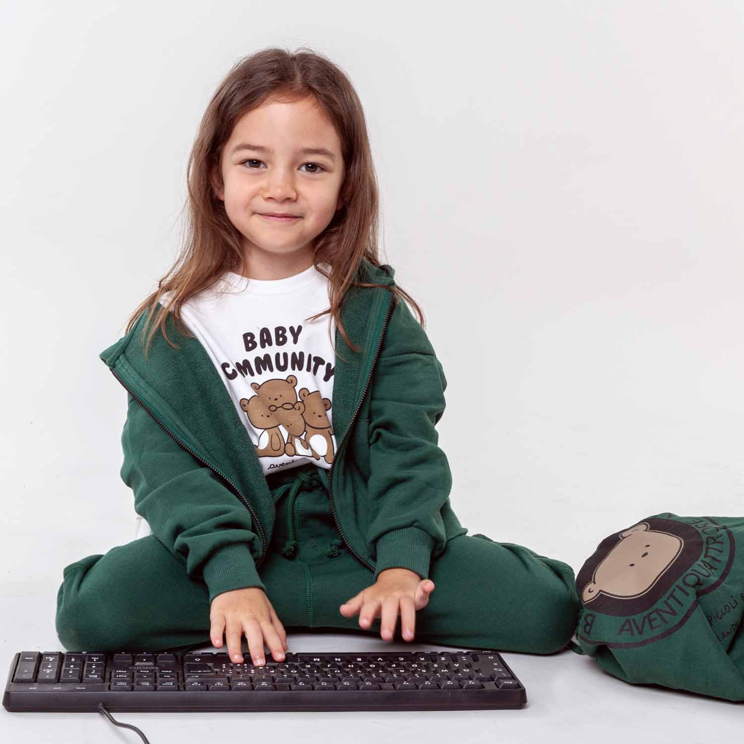 Tuta A24 verde scuro e bianca bimbo e bimba - annameglio.com abbigliamento moda