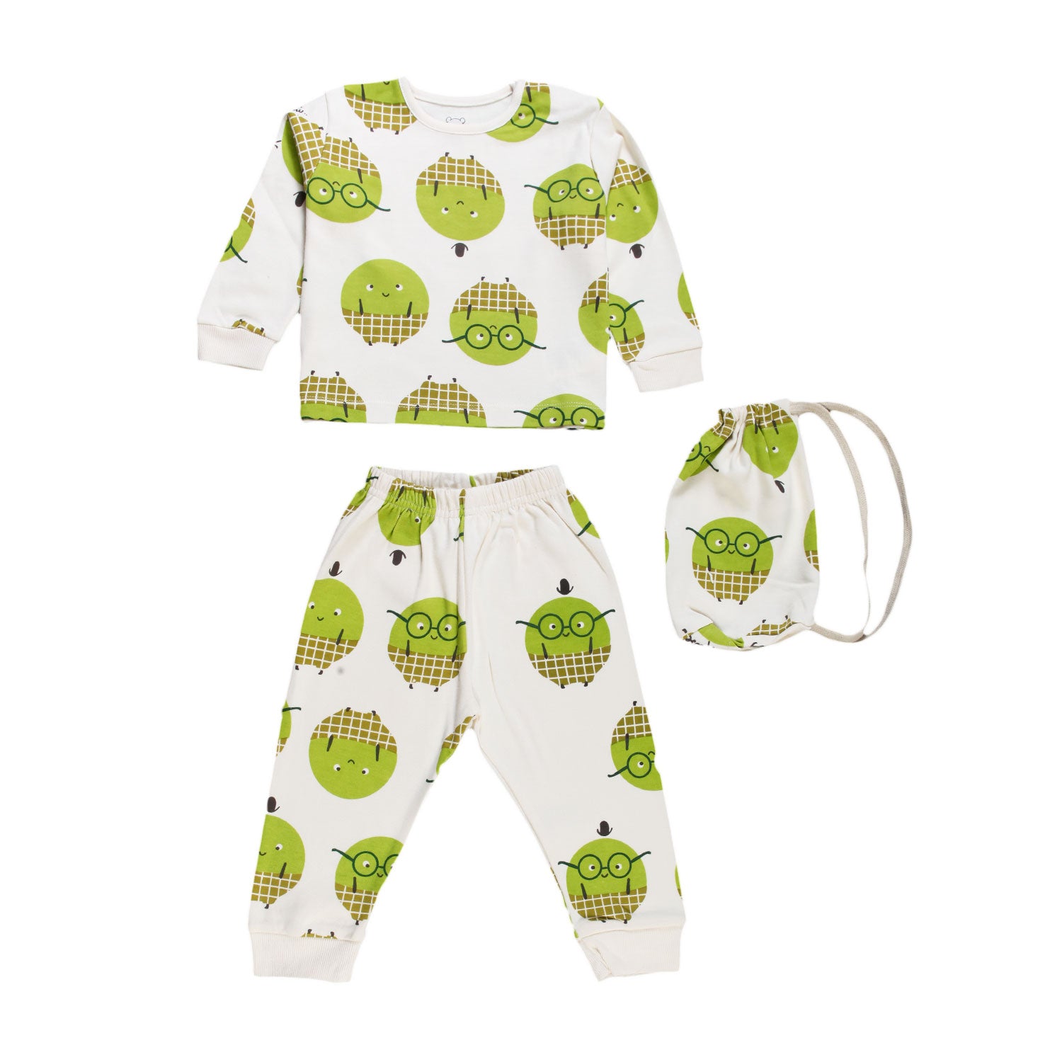 Pigiama unisex panna con pisellini verdi - annameglio.com abbigliamento moda