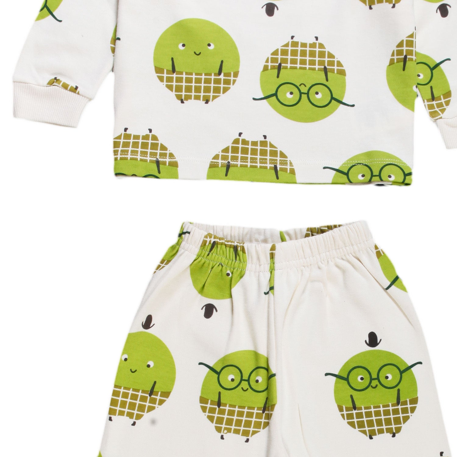 Pigiama unisex panna con pisellini verdi - annameglio.com abbigliamento moda